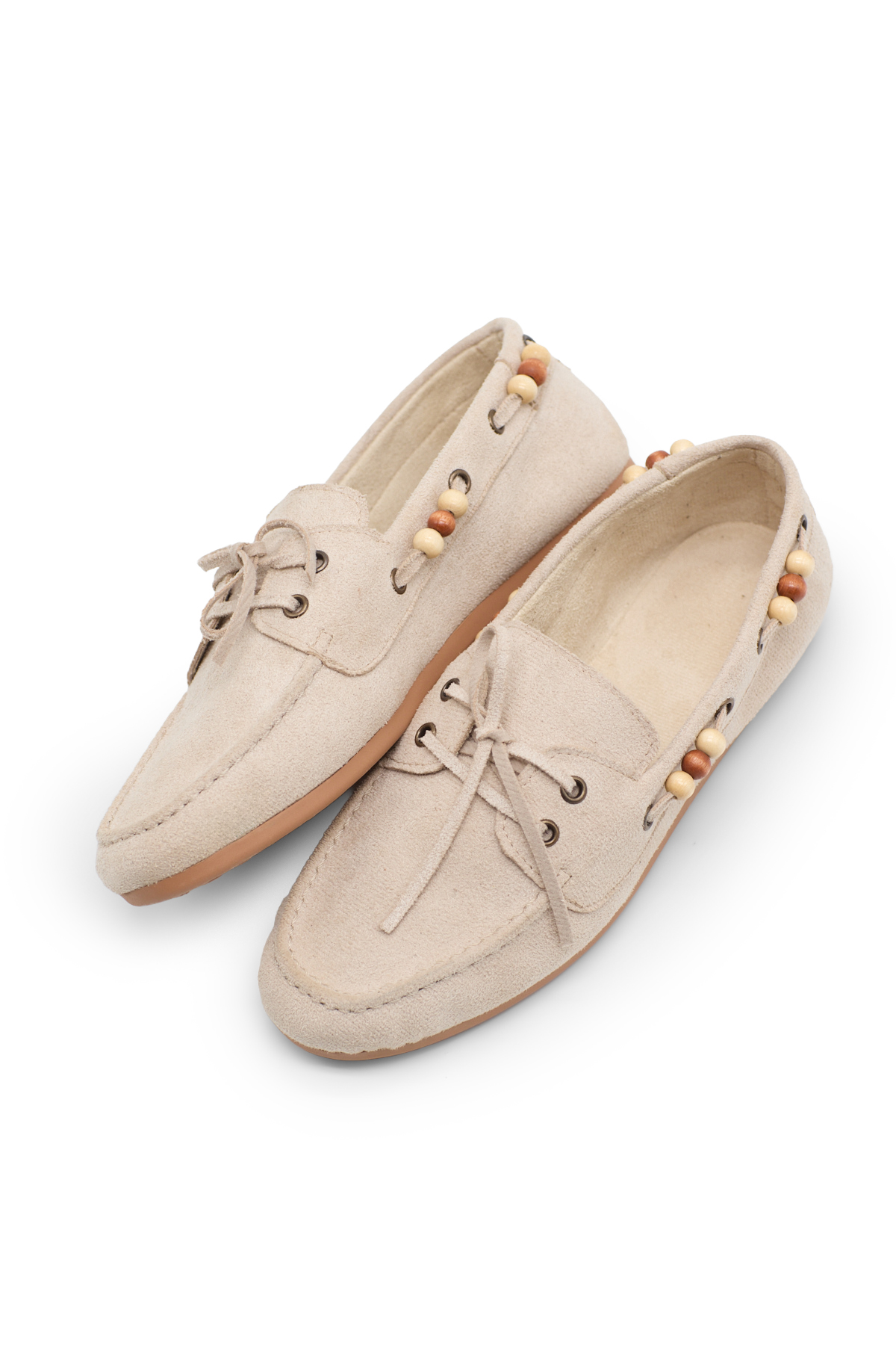 Tonny Black Kahverengi Tonny Black Rahat Kalip Kadın Boncuk Detaylı Günlük Babet