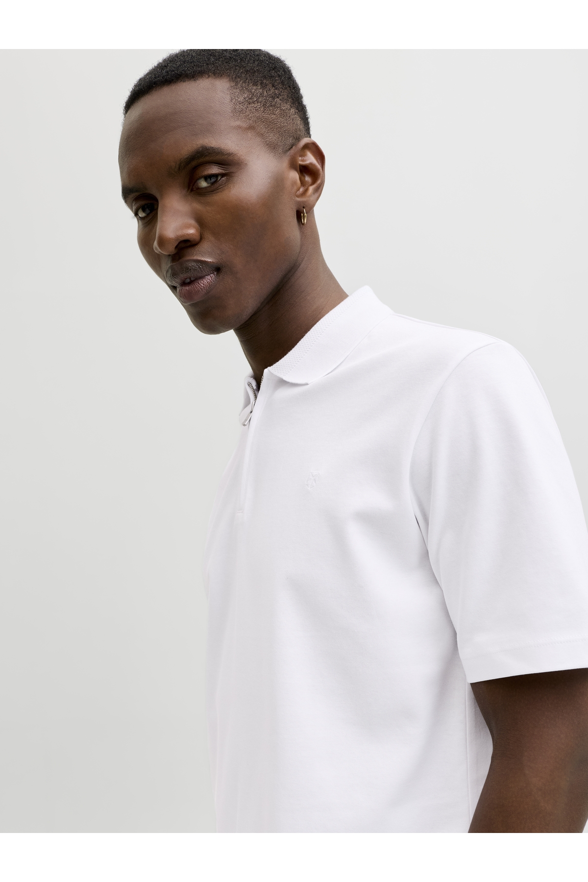 Jack Jones Jprblaethan Ss Zıp Polo Sn Erkek Beyaz Tshirt 12292992