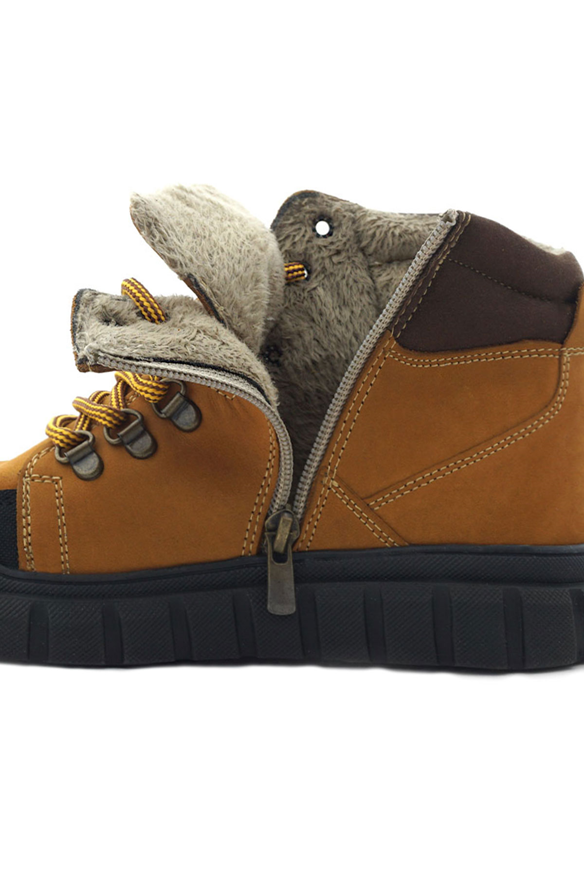 Rakerplus Sarı Rakerplus Hakiki Deri Kahverengi Fermuarlı Erkek Çocuk Bot