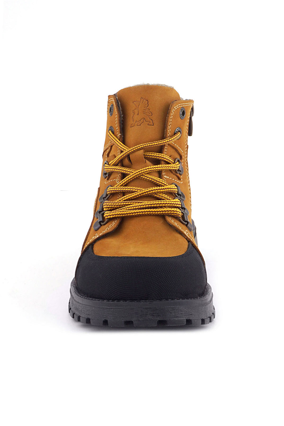 Rakerplus Sari Rakerplus Hakiki Deri Kahve Bağcıklı Fermuarlı Çocuk Bot