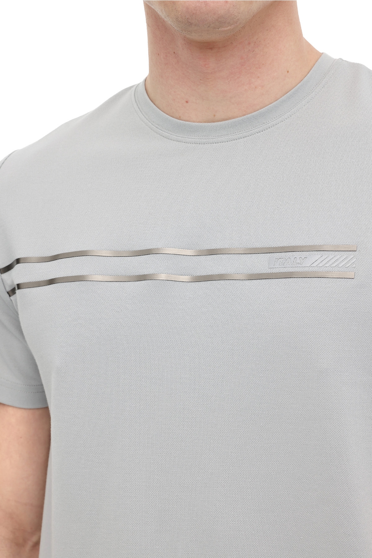 ML LEAN 11ITL1112 6FX GRI Erkek Kısa Kol T-Shirt - Lumberjack