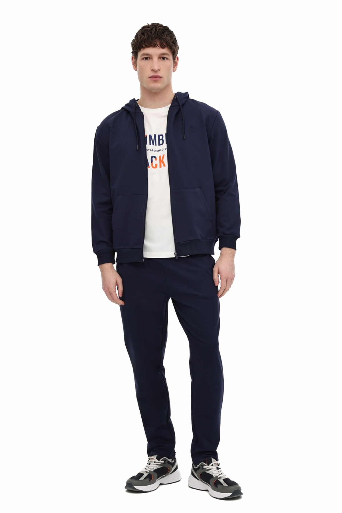Lumberjack MB SN72 FZ HOD 6FX Lacivert Erkek Fermuarlı Sweatshirt