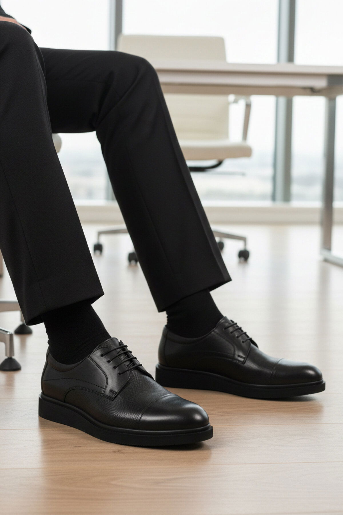 Ayakmod Siyah Ayakmod Hakiki Deri Erkek Casual Ayakkabı 917 M