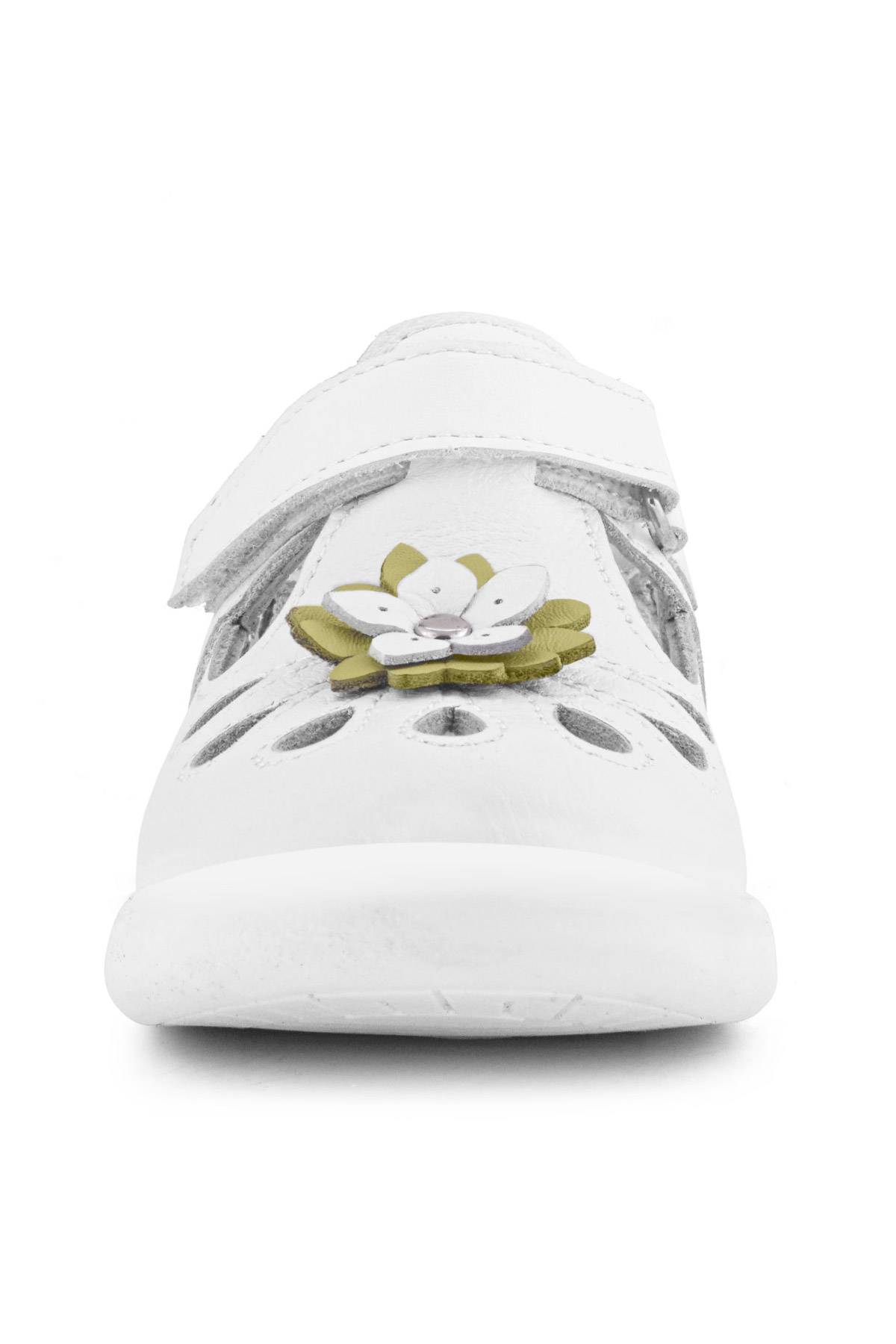 Rakerplus Beyaz Rakerplus Hakiki Deri Anatomik Cırtlı Kız Bebek Sandalet Ayakkabı