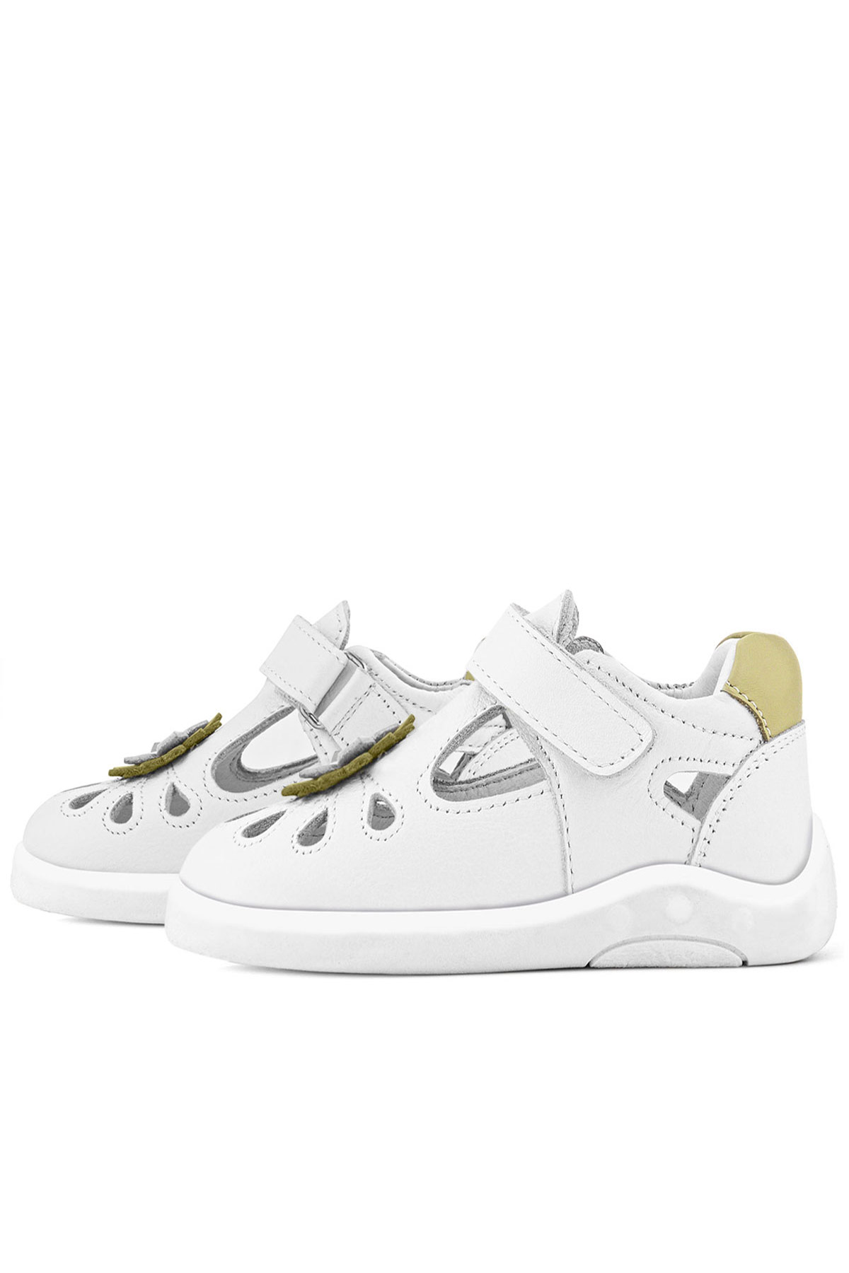 Rakerplus Beyaz Rakerplus Hakiki Deri Anatomik Cırtlı Kız Bebek Sandalet Ayakkabı