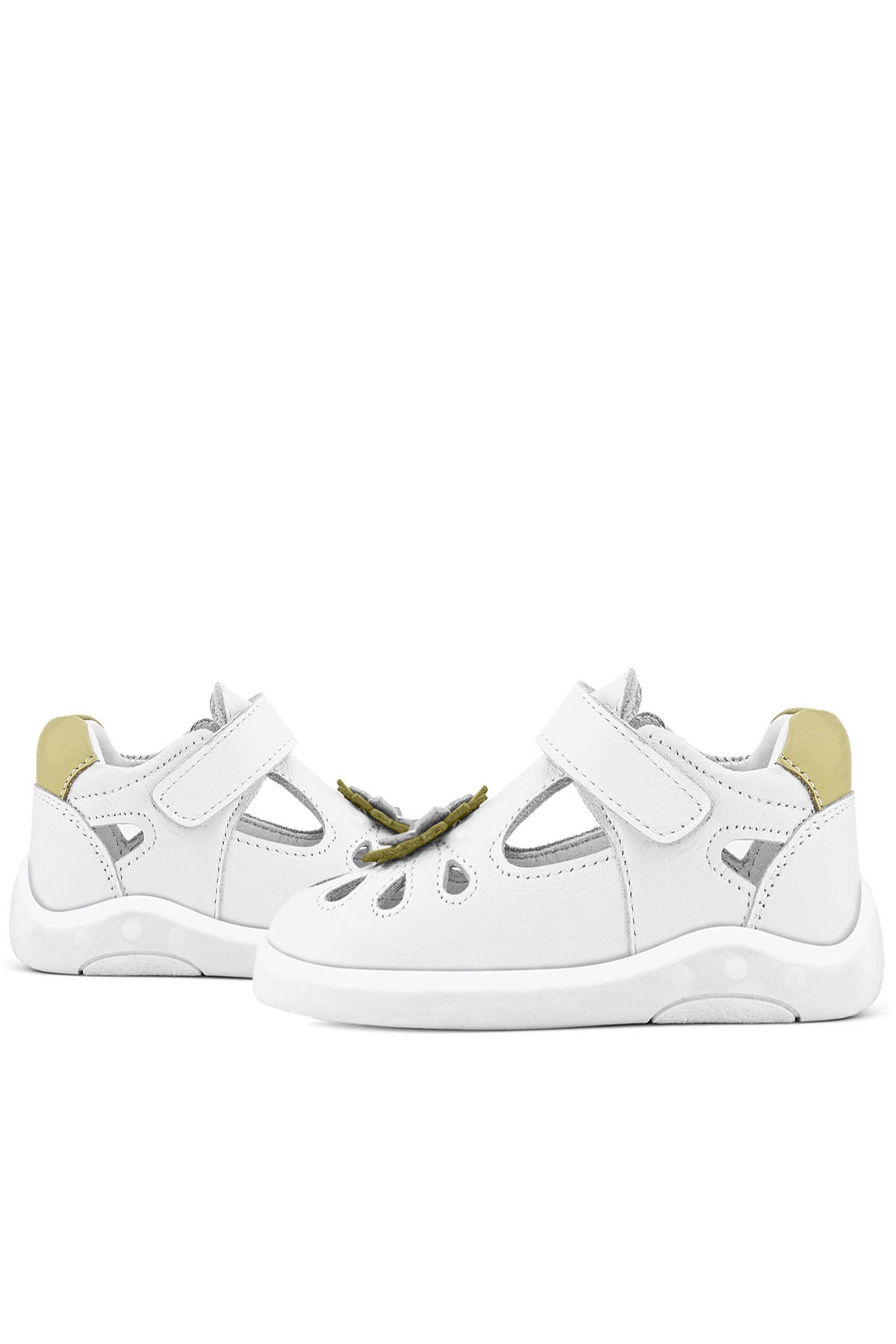 Rakerplus Beyaz Rakerplus Hakiki Deri Anatomik Cırtlı Kız Bebek Sandalet Ayakkabı