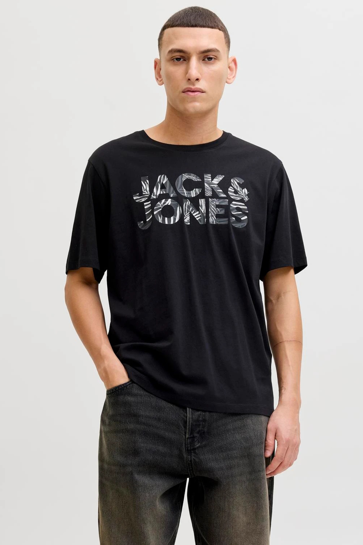 Erkek Jjejeff Bisiklet Yaka %100 Pamuk T-Shirt 12288536 Siyah