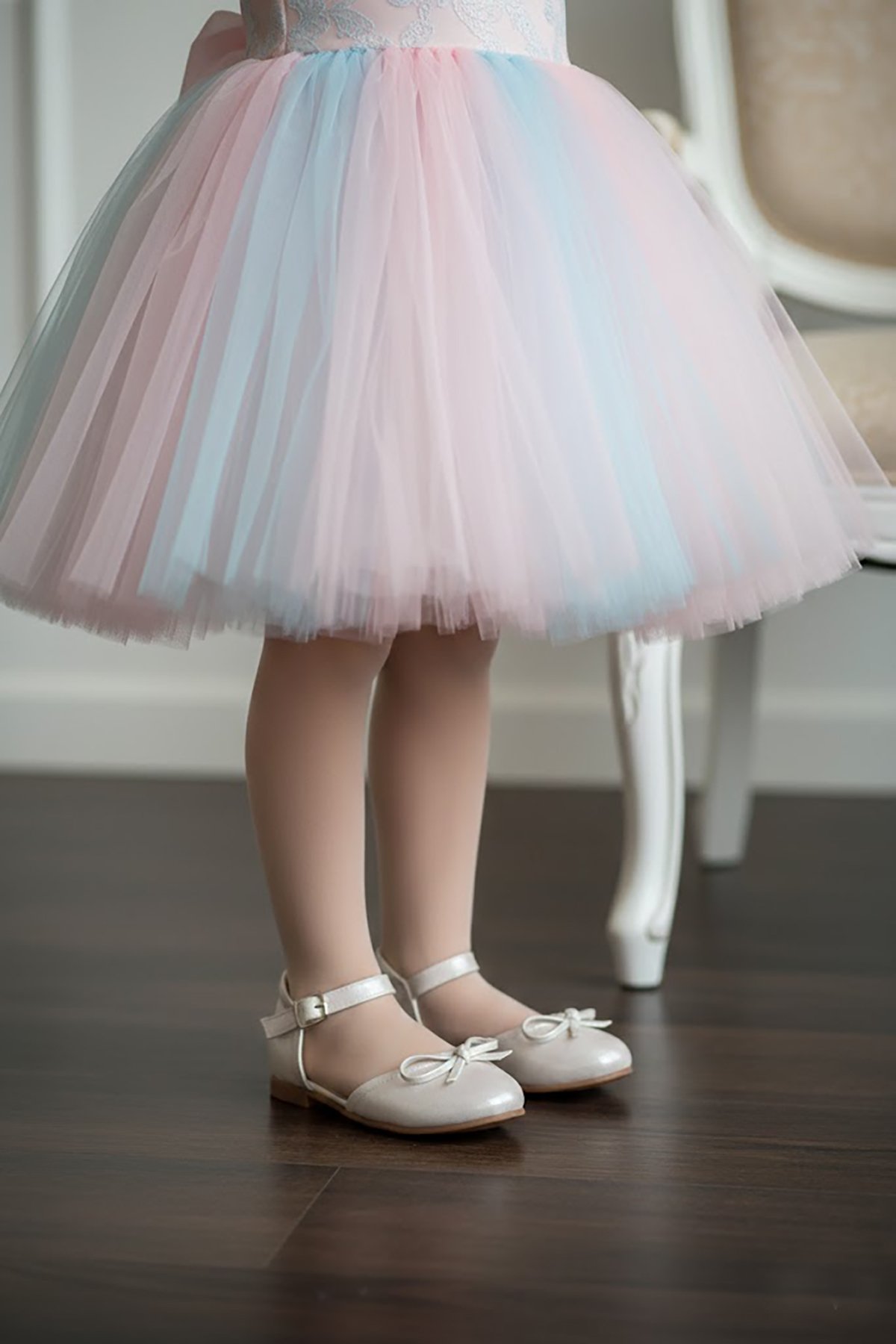 Ayakkabı Fuarı Beyaz Ayakkabı Fuarı Fuari Elit A-F-Bıyık-26Y Filet Kız Çocuk Babet