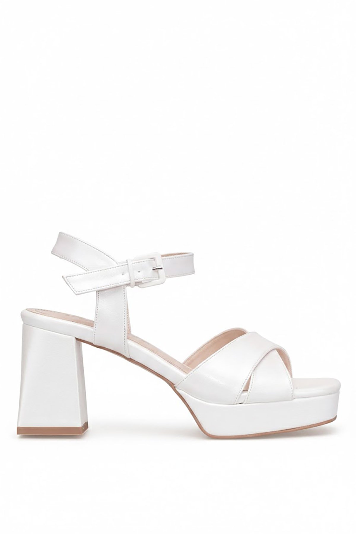 Ayakkabı Fuarı Beyaz Ayakkabı Fuarı Elit PM08 K99-1C Kadın Klasik Topuklu Sedef