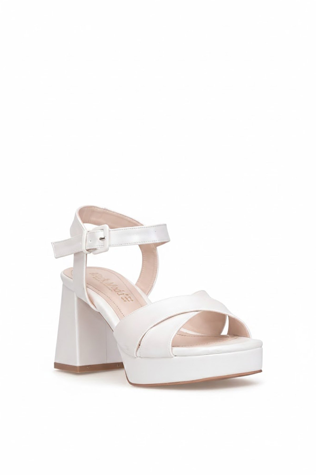 Ayakkabı Fuarı Beyaz Ayakkabı Fuarı Elit PM08 K99-1C Kadın Klasik Topuklu Sedef