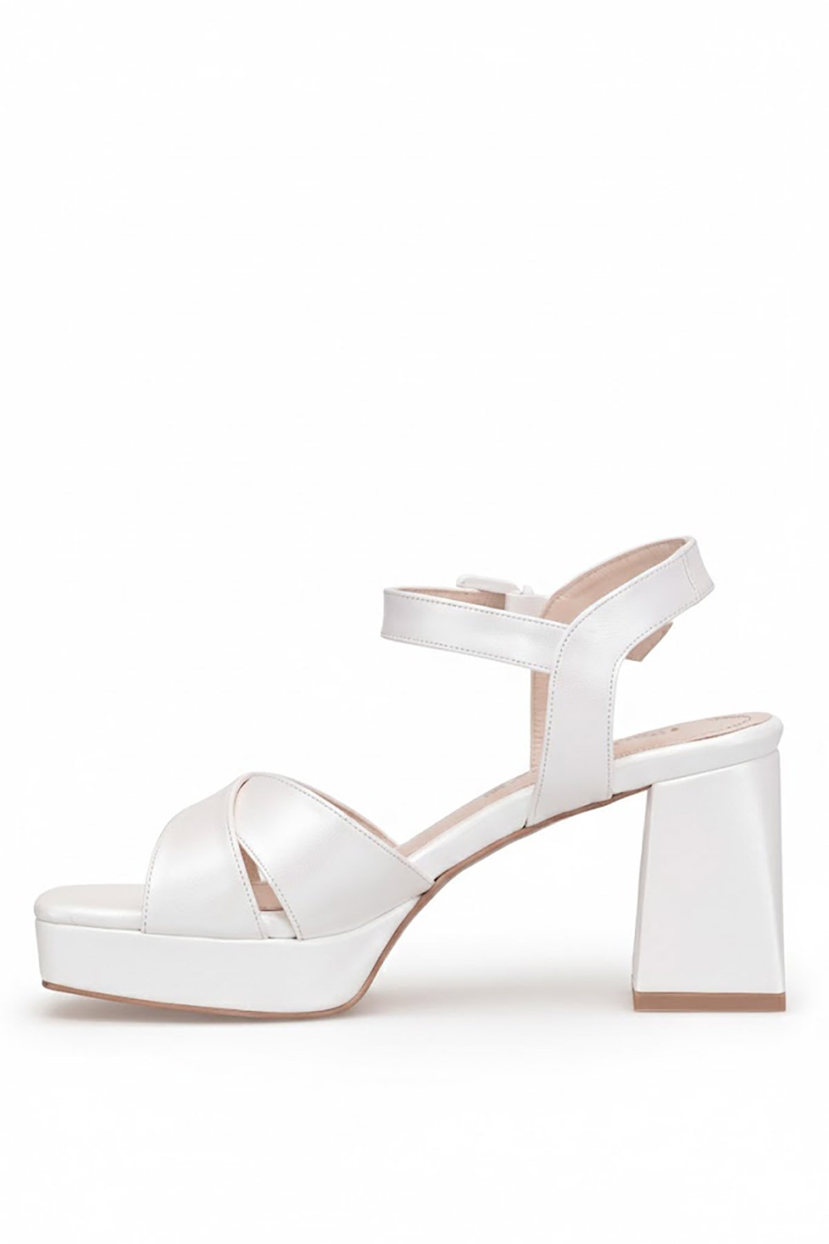 Ayakkabı Fuarı Beyaz Ayakkabı Fuarı Elit PM08 K99-1C Kadın Klasik Topuklu Sedef