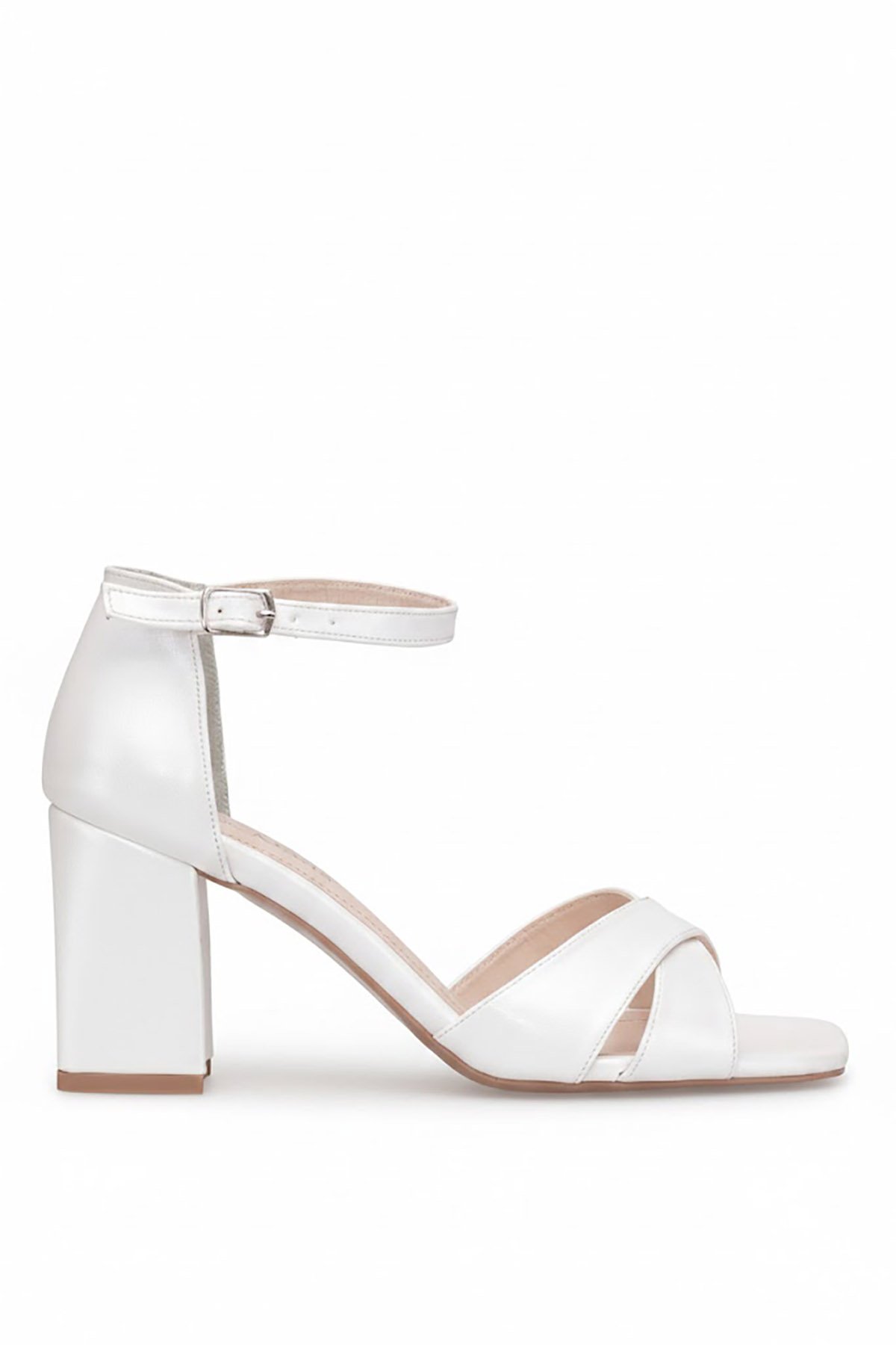 Ayakkabı Fuarı Beyaz Ayakkabı Fuarı Elit PM08 K50-1 Kadın Klasik Topuklu Sedef