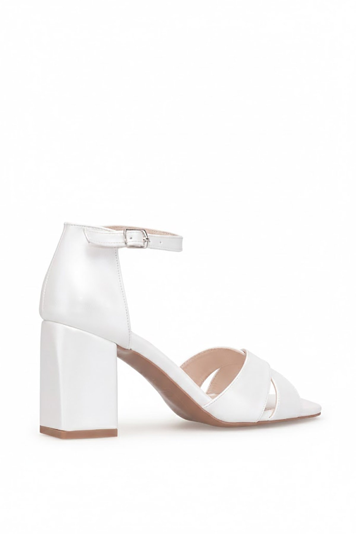 Ayakkabı Fuarı Beyaz Ayakkabı Fuarı Elit PM08 K50-1 Kadın Klasik Topuklu Sedef