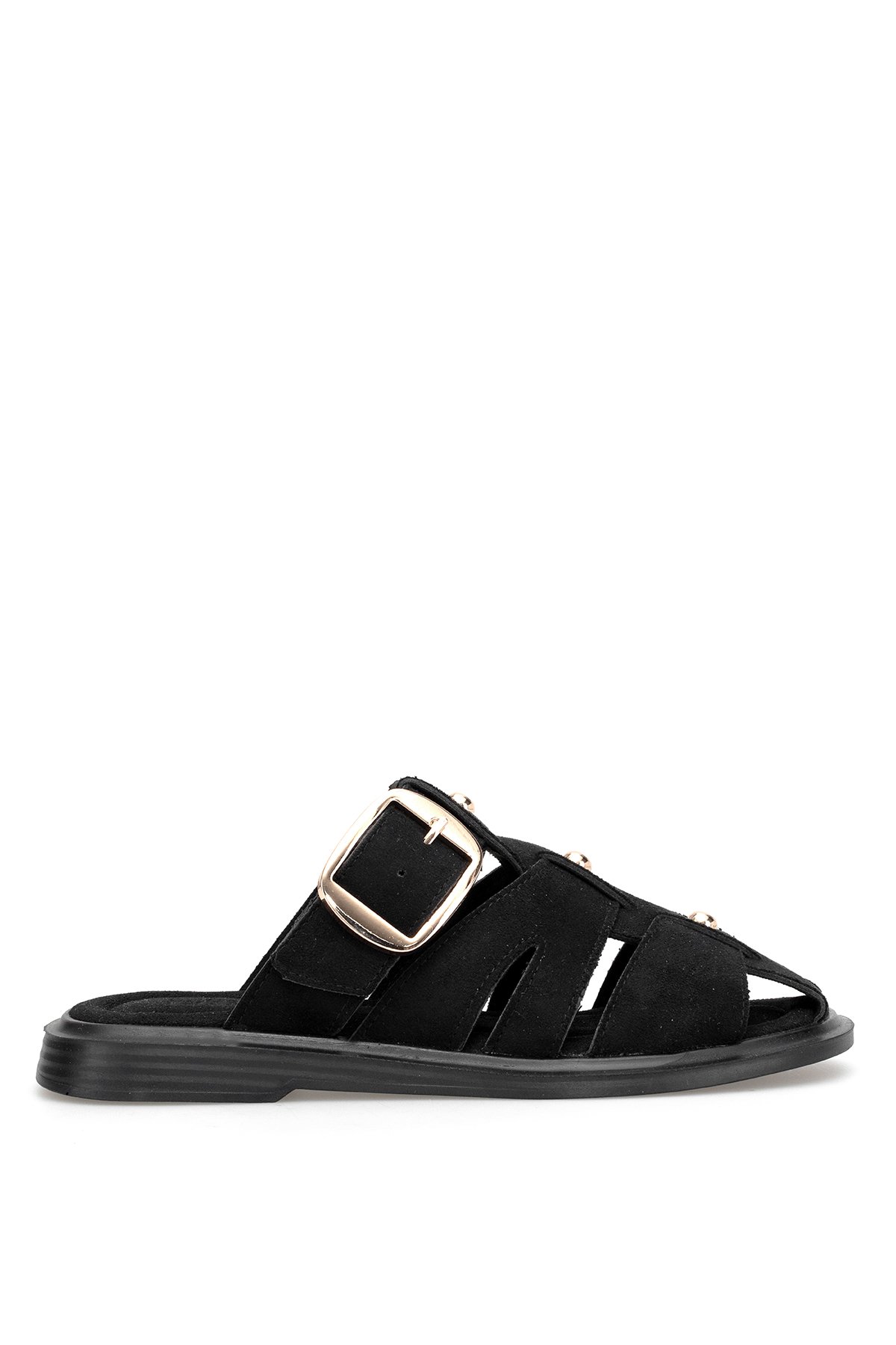 Ayakkabı Fuarı Siyah Ayakkabı Fuarı Elit PM183 K282 Kadın Düz Terlik