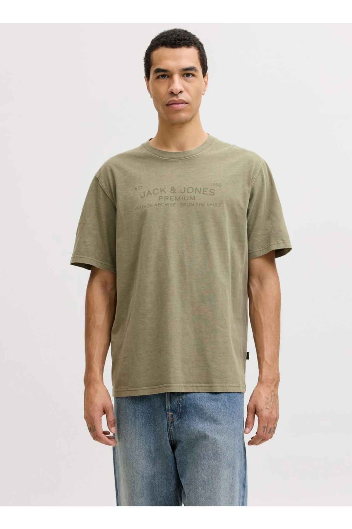 シャイ Jack Jones Jprbluaıden Ss Tee Erkek Haki Tshirt 12293014-03