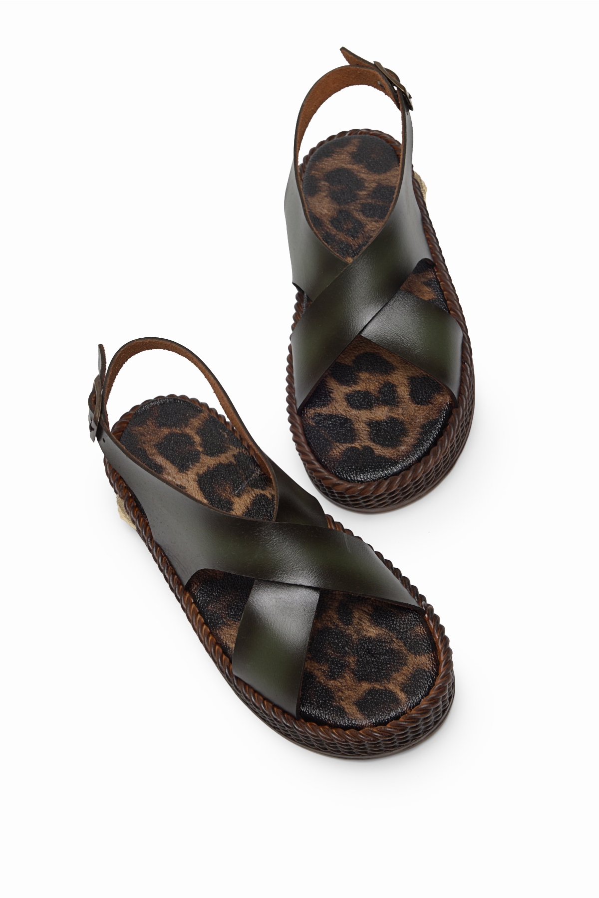 Tonny Black Yeşil Tonny Black Poli Taban Kadın Rahat Çapraz Bantlı Sandalet