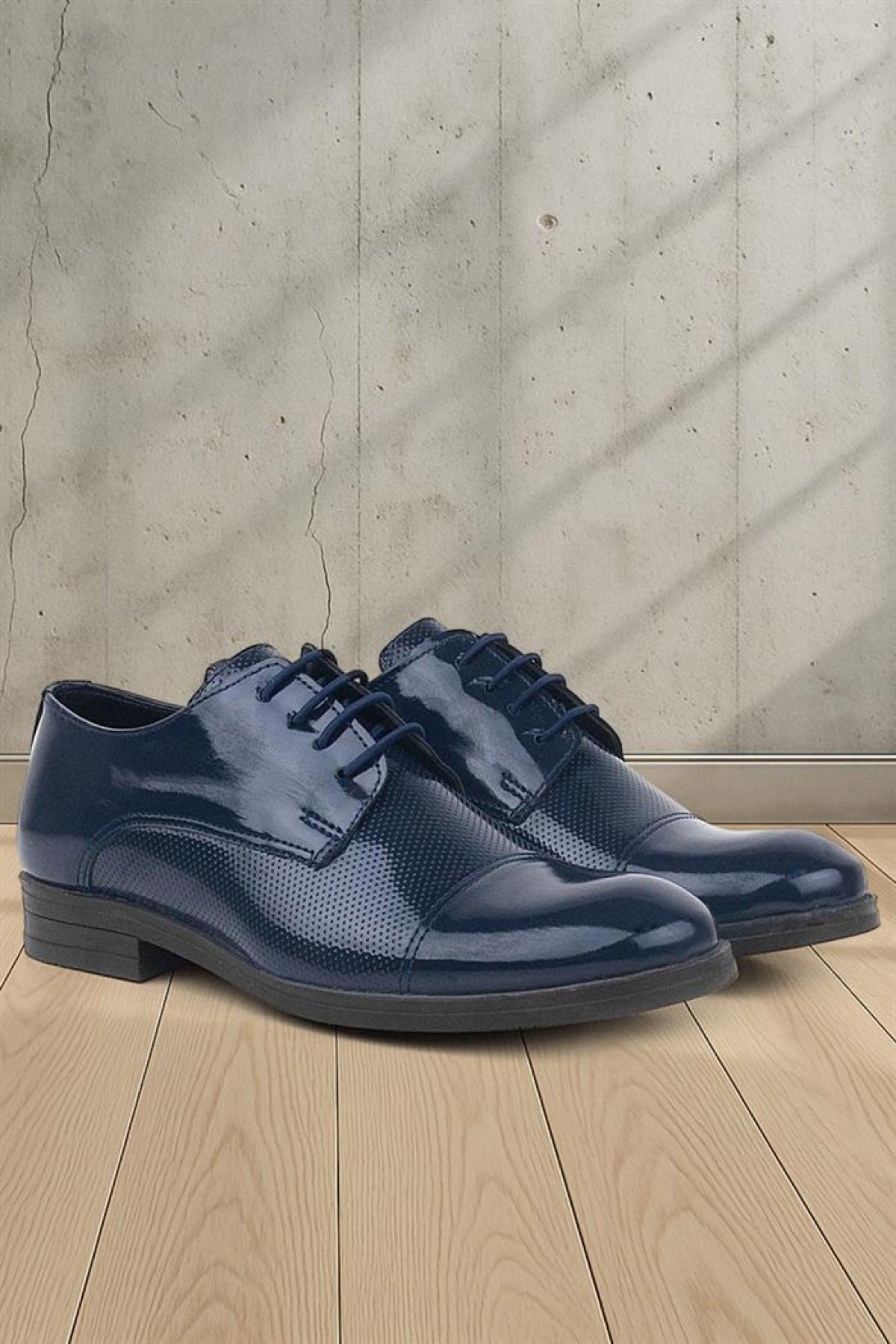 Rakerplus Lacivert Rakerplus Rugan Bağcıklı Oxford Klasik Çocuk Ayakkabı
