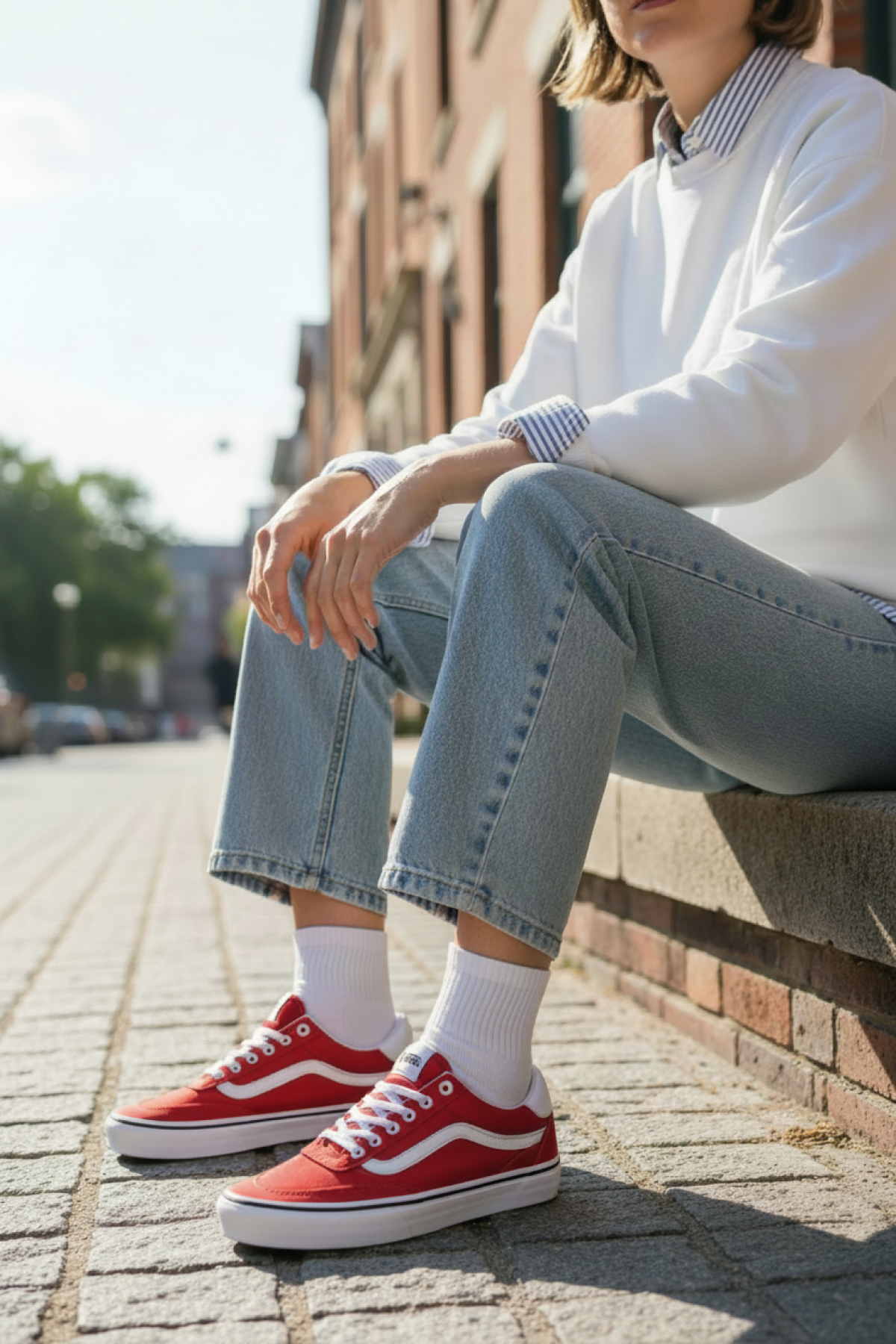 Vans Kirmizi Vans Brooklyn LS Kadın
