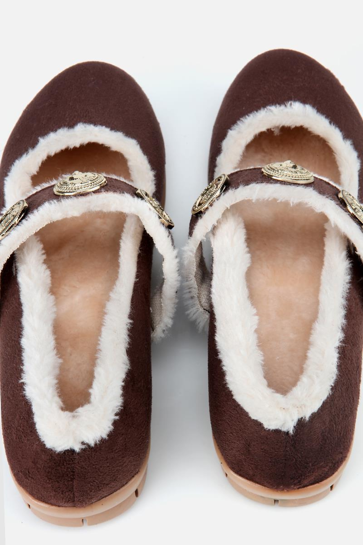 Yaya By Hotiç Kahverengi Yaya By Hotiç Yaya By Kadın Kürklü Tokalı Mary Jane Babet