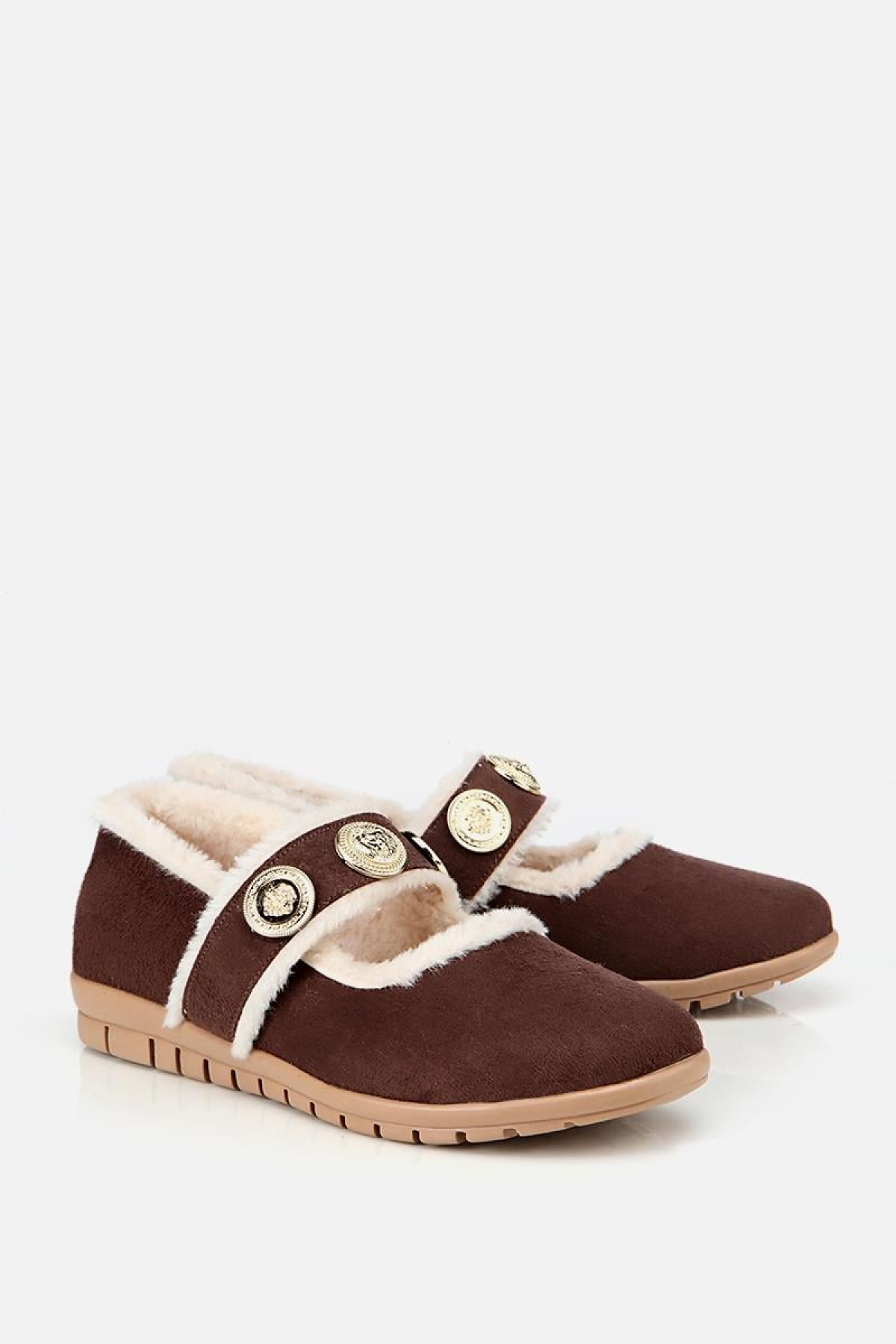 Yaya By Hotiç Kahverengi Yaya By Hotiç Yaya By Kadın Kürklü Tokalı Mary Jane Babet