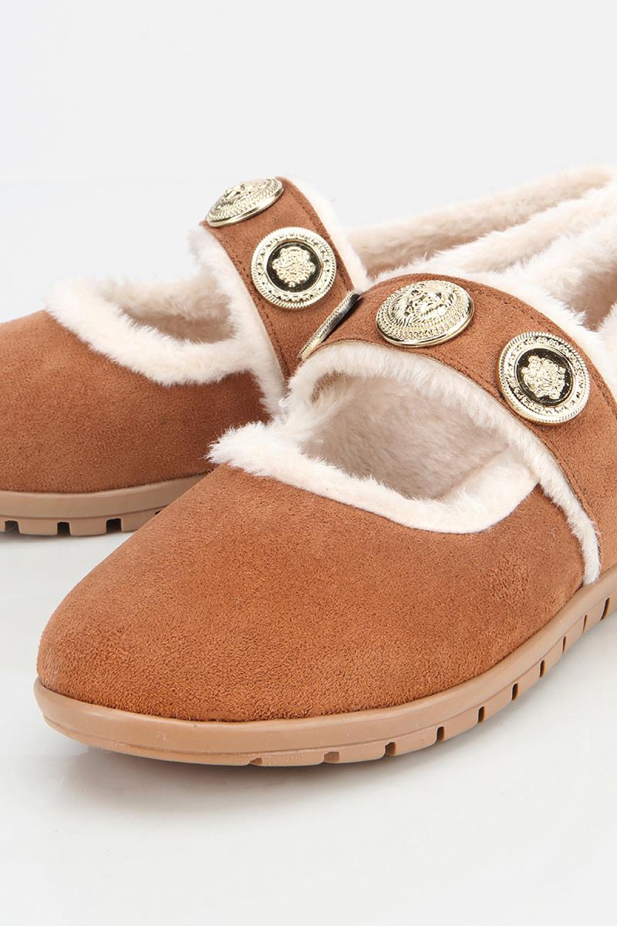 Yaya By Hotiç Kahverengi Yaya By Hotiç Yaya By Kadın Kürklü Tokalı Mary Jane Babet