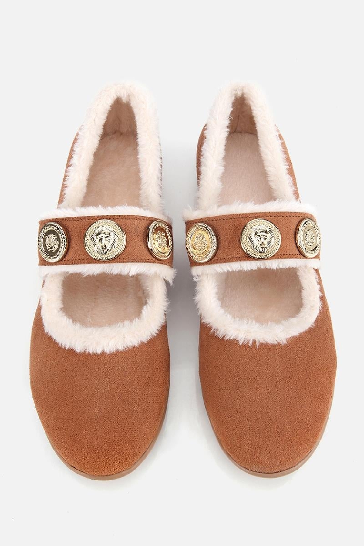 Yaya By Hotiç Kahverengi Yaya By Hotiç Yaya By Kadın Kürklü Tokalı Mary Jane Babet