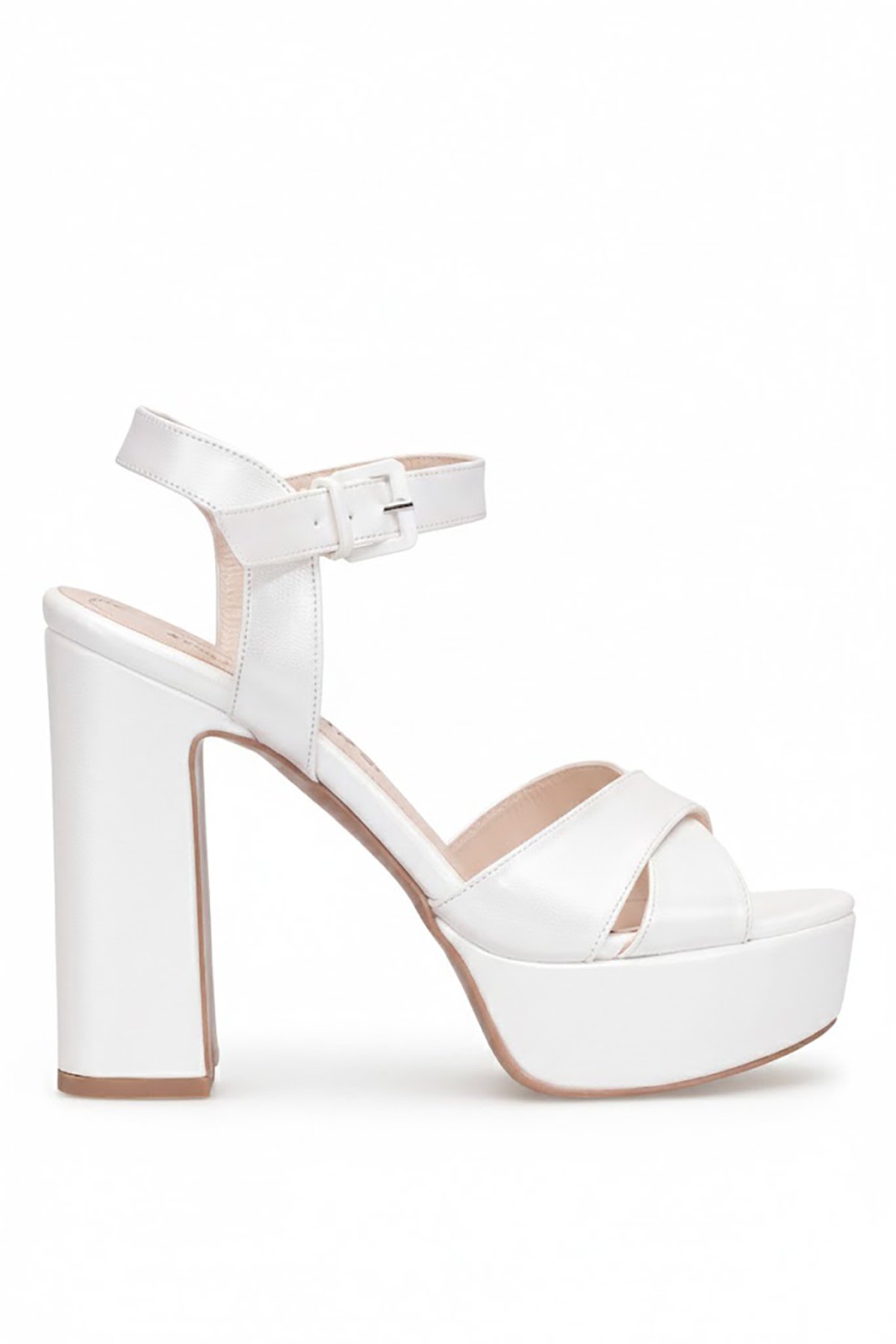 Ayakkabı Fuarı Beyaz Ayakkabı Fuarı Elit PM08 K2023-1 Kadın Platform Sedef
