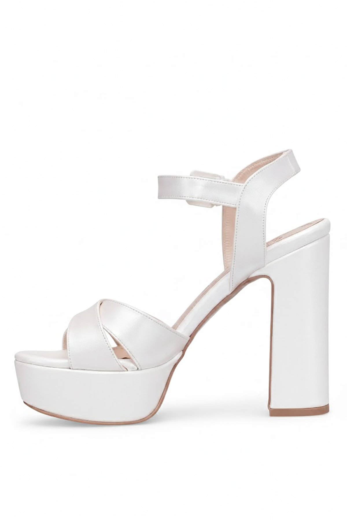 Ayakkabı Fuarı Beyaz Ayakkabı Fuarı Elit PM08 K2023-1 Kadın Platform Sedef