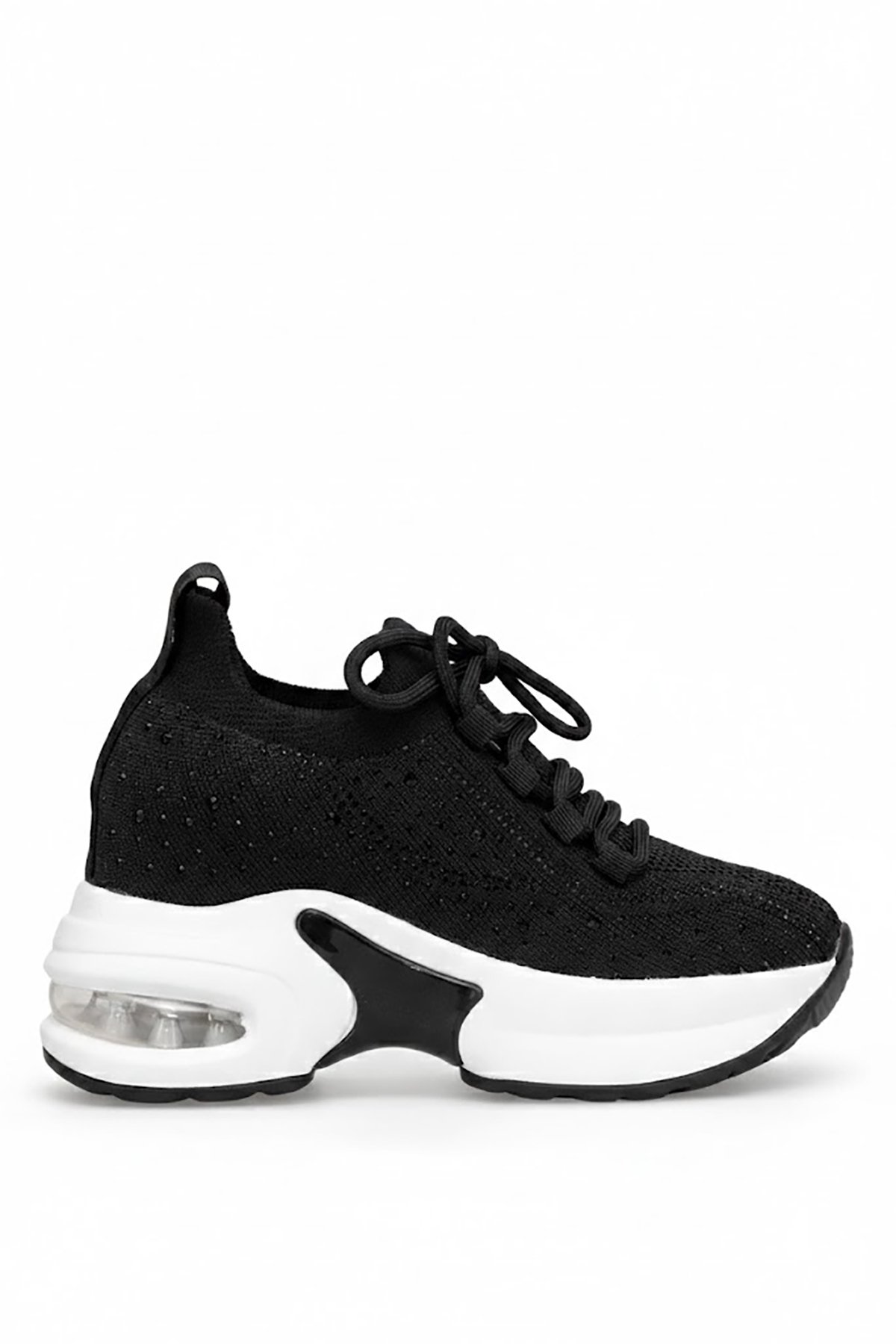 Ayakkabı Fuarı Siyah Ayakkabı Fuarı Elit HML2051 Kadın Taşlı Yürüyüş Ayakkabısı