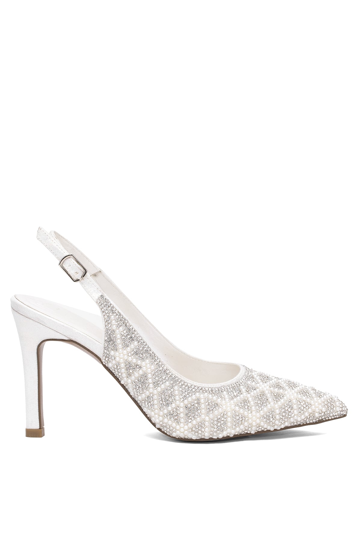 Beety Beyaz Beety Klasik 25BY223.1001T Kadın Topuklu Ayakkabı Sedef