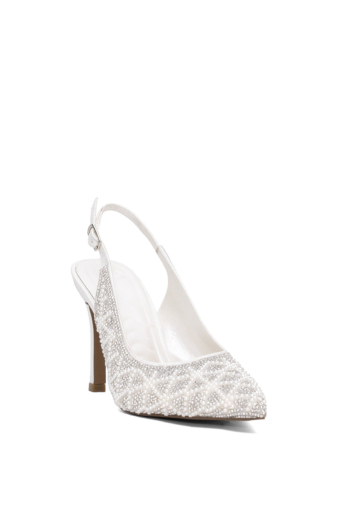 Beety Beyaz Beety Klasik 25BY223.1001T Kadın Topuklu Ayakkabı Sedef