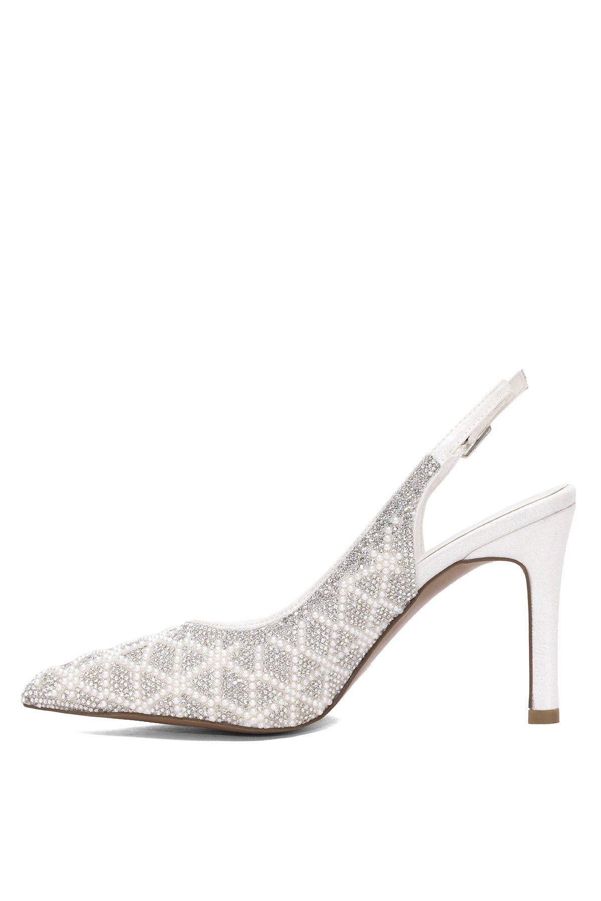 Beety Beyaz Beety Klasik 25BY223.1001T Kadın Topuklu Ayakkabı Sedef