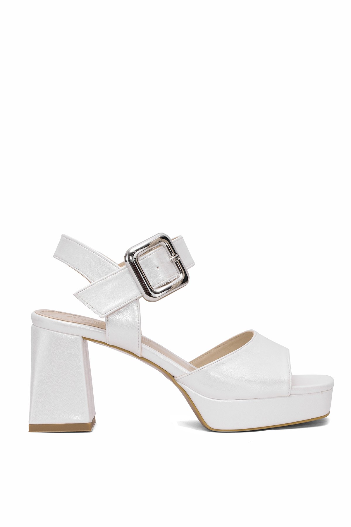 Ayakkabı Fuarı Beyaz Ayakkabı Fuarı Elit PM08 K97-2 Kadın Topuklu Sedef