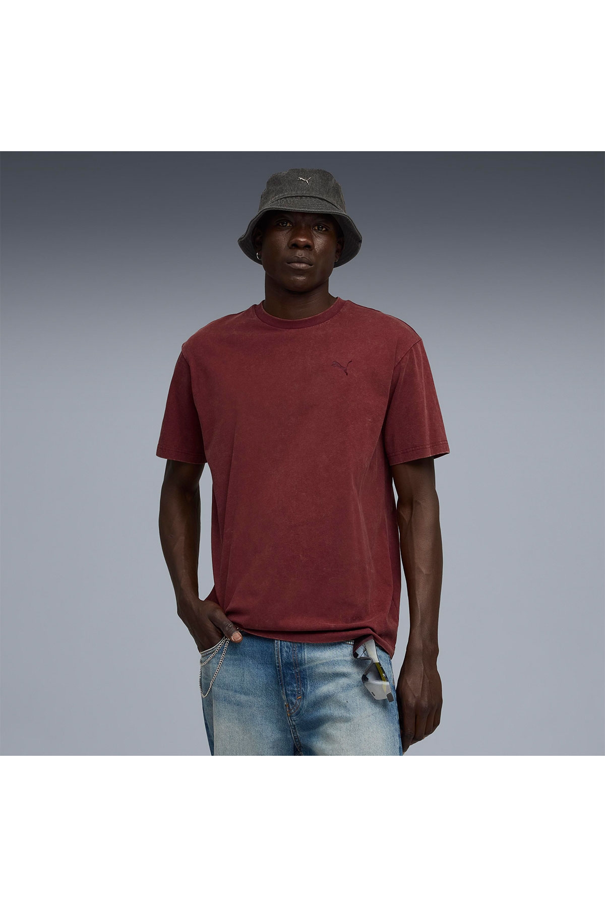 Puma Essentials Elevated Wash Erkek Bordo Tişört