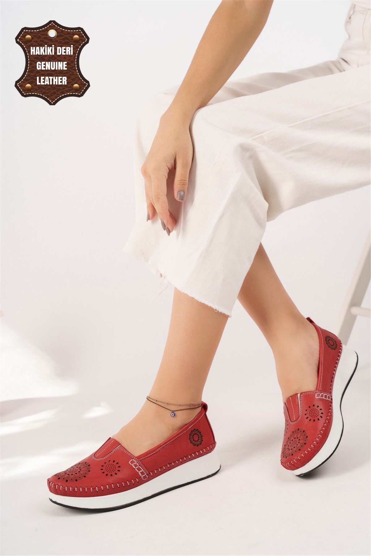 Ayakkabı Fuarı Siyah Ayakkabı Fuarı Elit Hakiki Mn85L21C Kadın Deri Espadril