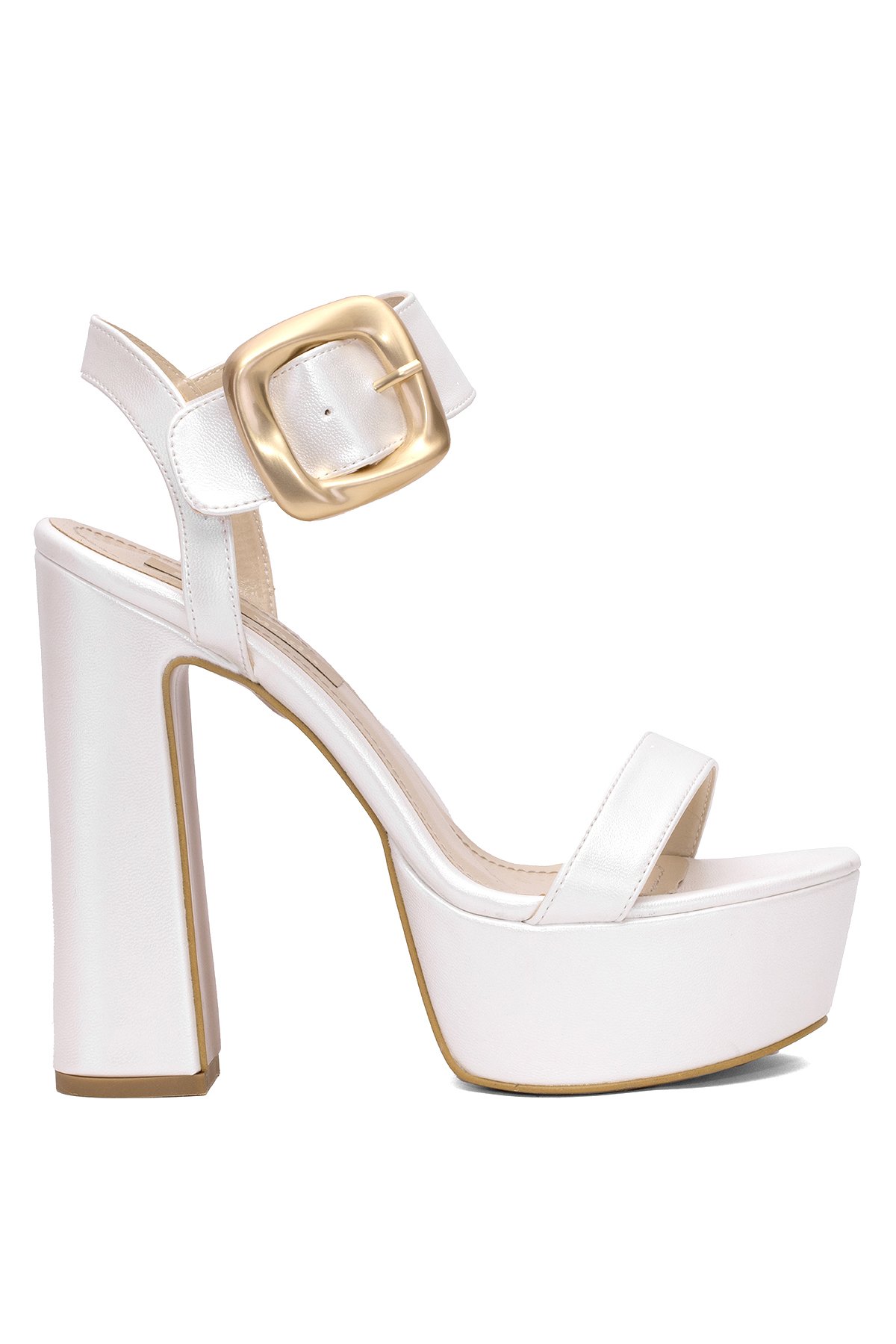 Ayakkabı Fuarı Beyaz Ayakkabı Fuarı Elit PM08 K2050-1C Kadın Platform Sedef