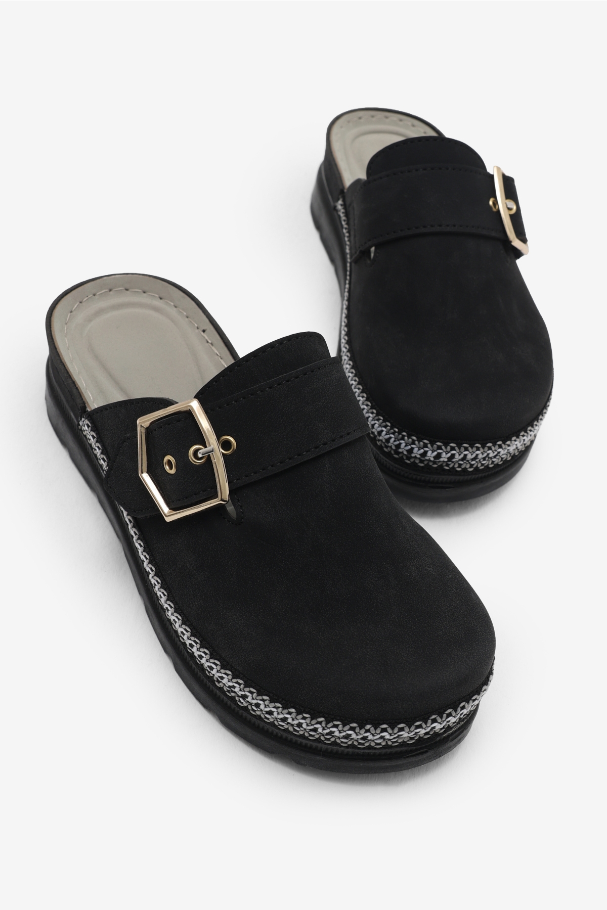 Tonny Black Siyah Tonny Black Poli Taban Kadın Rahat Kalıp Tokalı Terlik