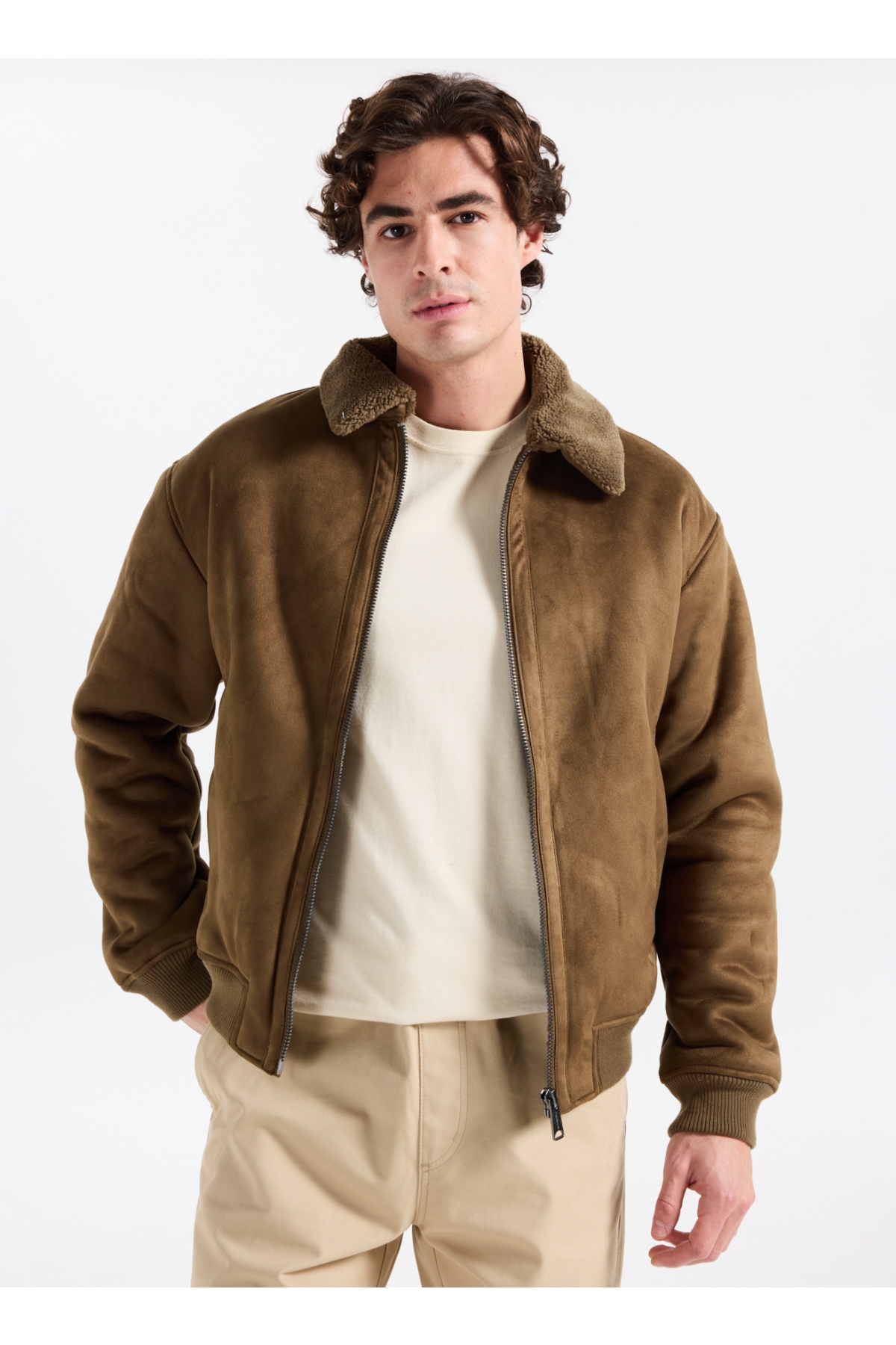 Açık Kahve Erkek Mont 12282444_JPRCCLUKE BOMBER JACKET SN