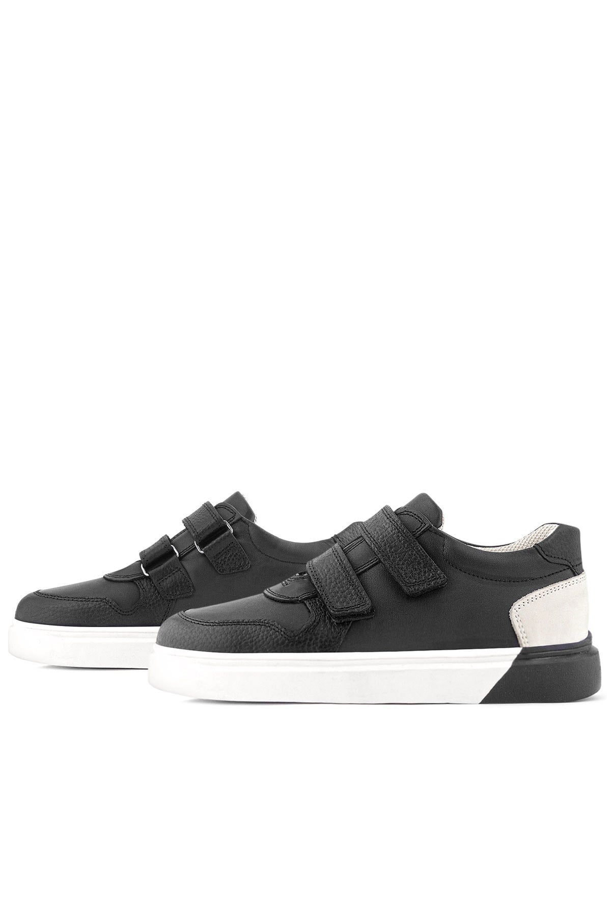 Rakerplus Siyah Rakerplus Hakiki Deri Cırt Cırtlı Erkek Çocuk Spor Ayakkabı