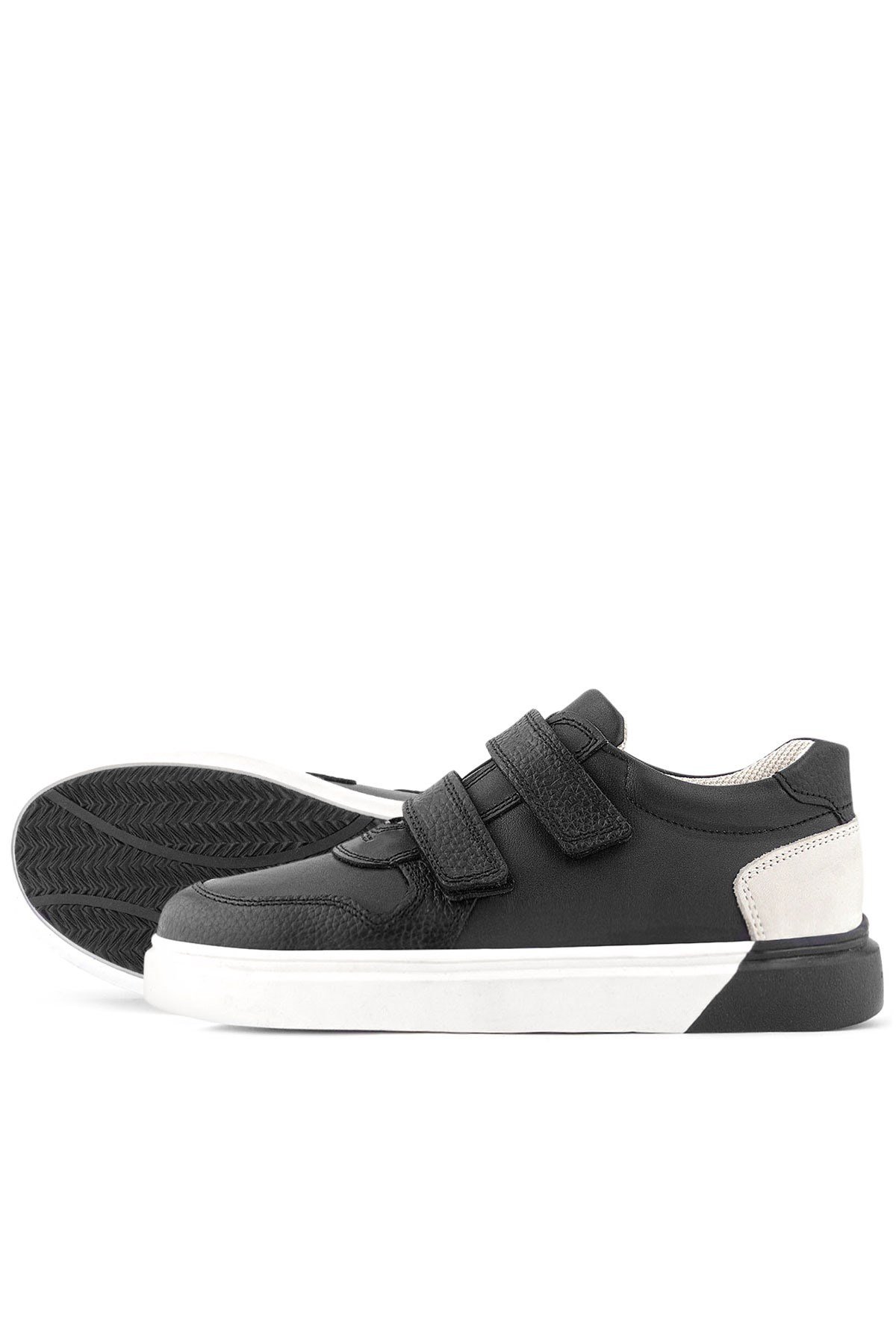 Rakerplus Siyah Rakerplus Hakiki Deri Cırt Cırtlı Erkek Çocuk Spor Ayakkabı