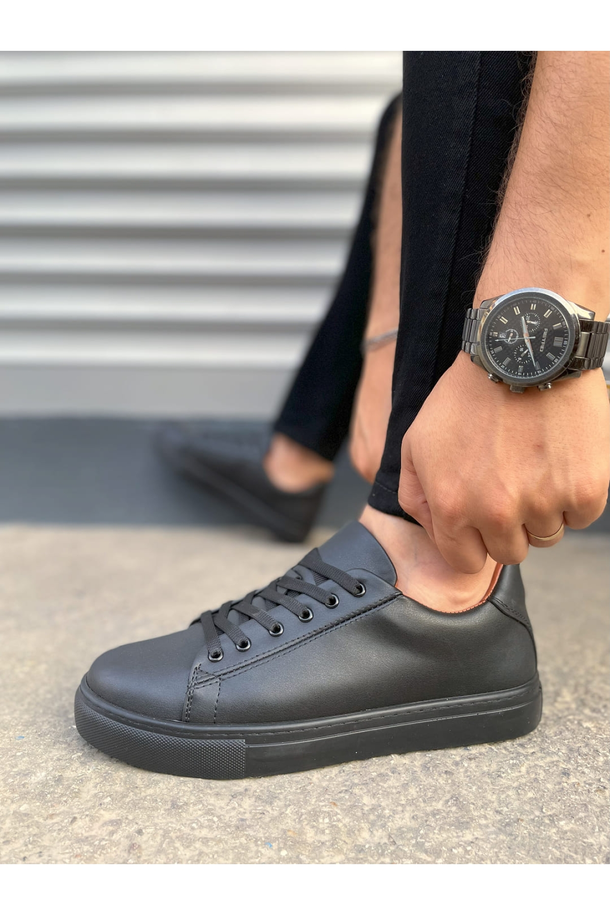 Pabucmarketi Beyaz Pabucmarketi Bağcıklı Erkek Sneaker