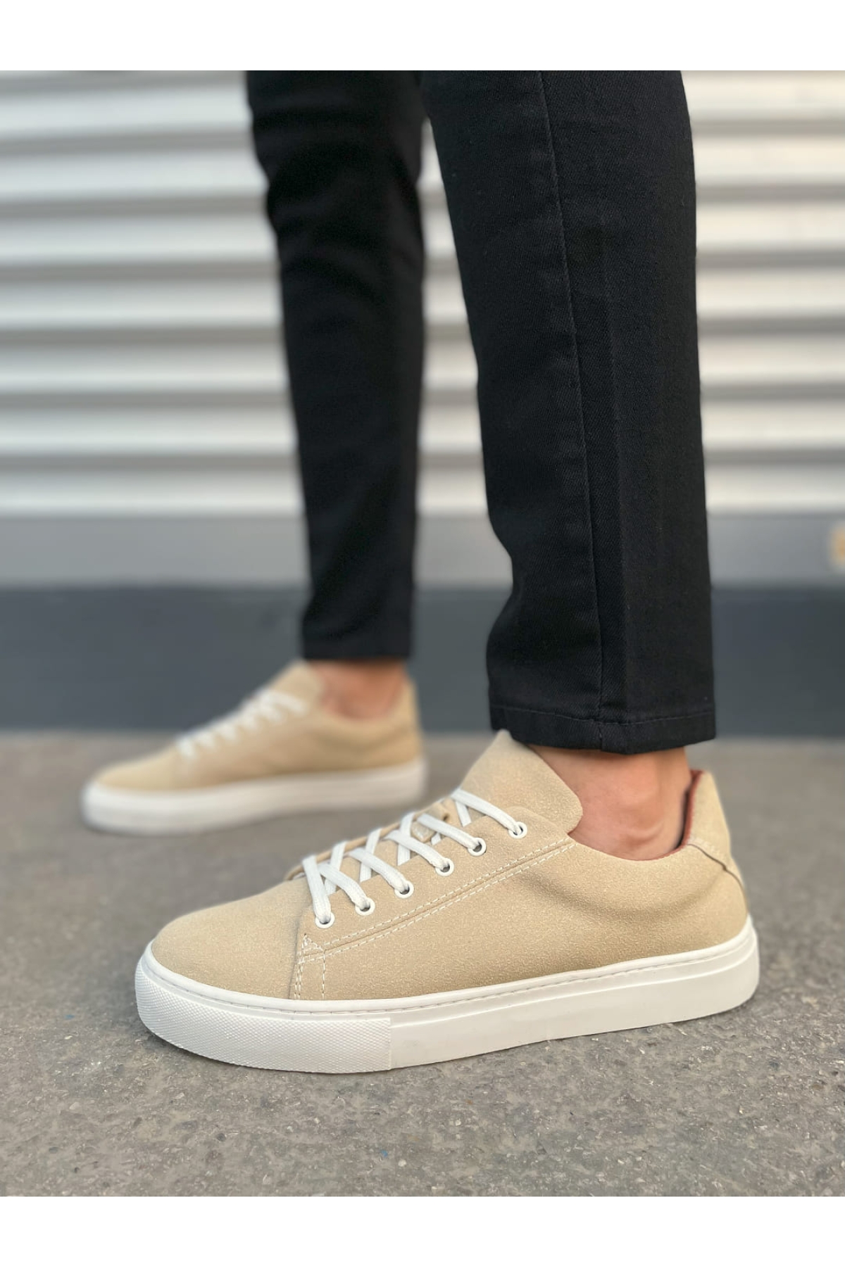 Pabucmarketi Beyaz Pabucmarketi Bağcıklı Erkek Sneaker