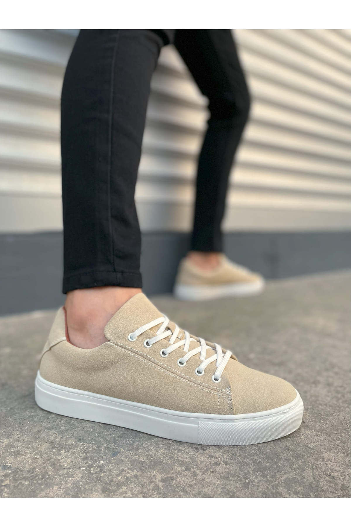 Pabucmarketi Beyaz Pabucmarketi Bağcıklı Erkek Sneaker