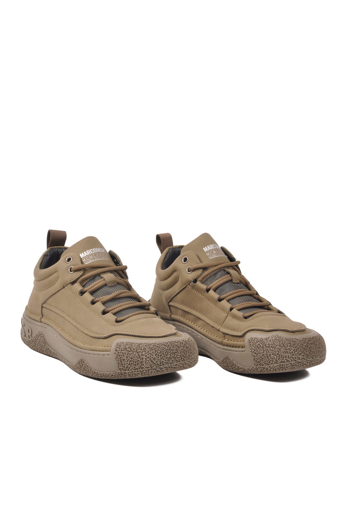 Marcomen Haki Marcomen Hakiki Deri Erkek Casual Ayakkabı