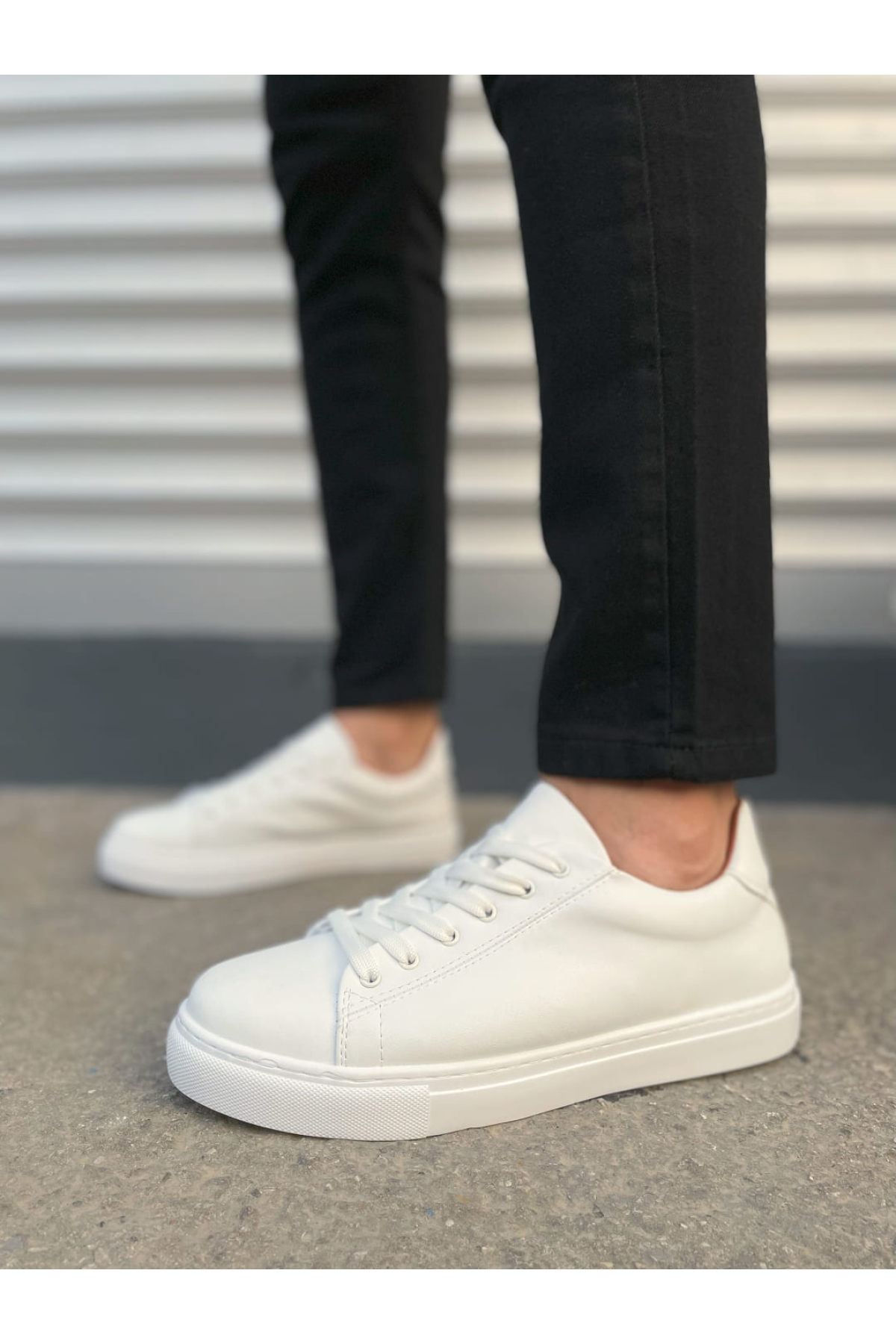 Pabucmarketi Beyaz Pabucmarketi Bağcıklı Erkek Sneaker