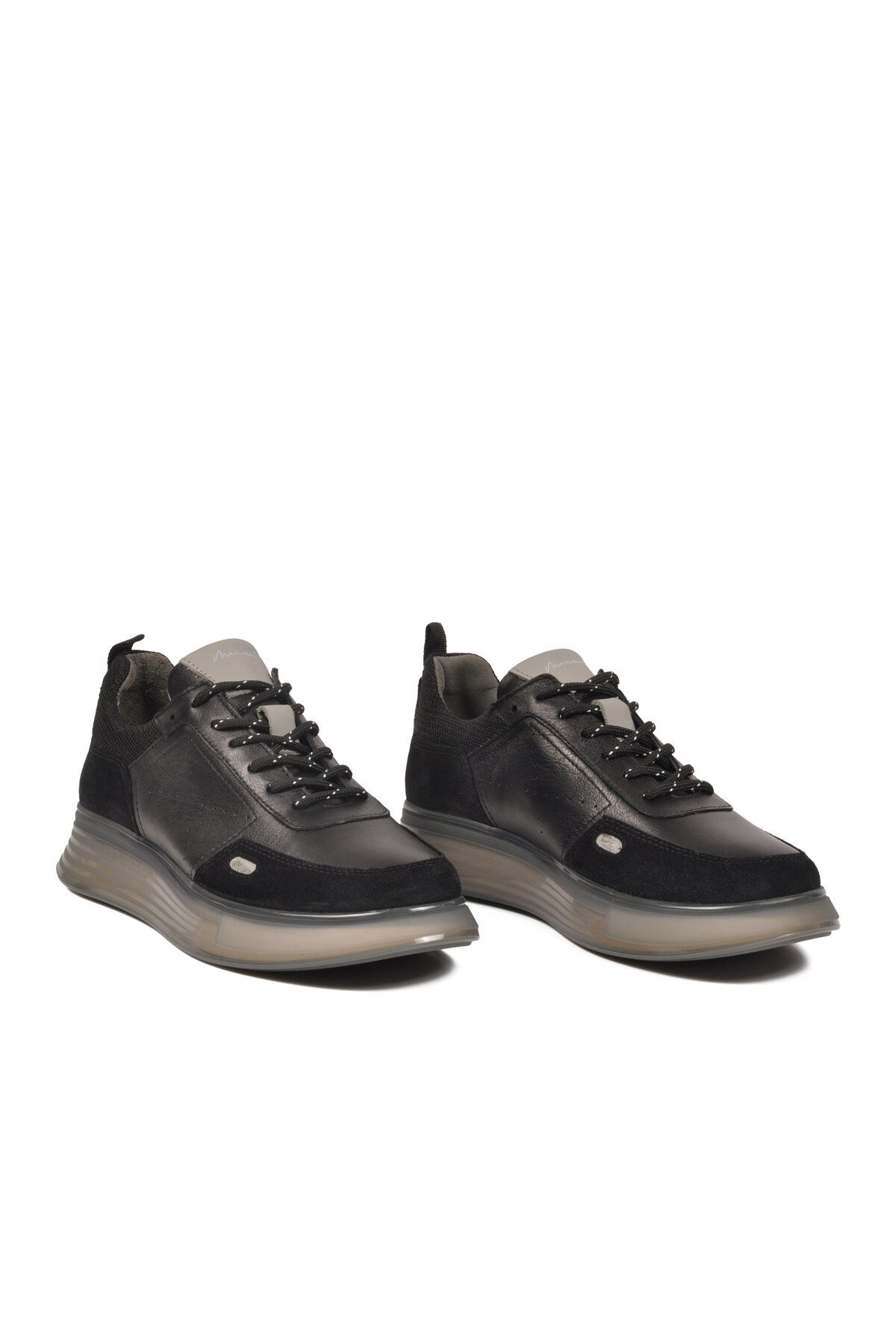 Marcomen Siyah Marcomen Hakiki Deri Erkek Casual Ayakkabı