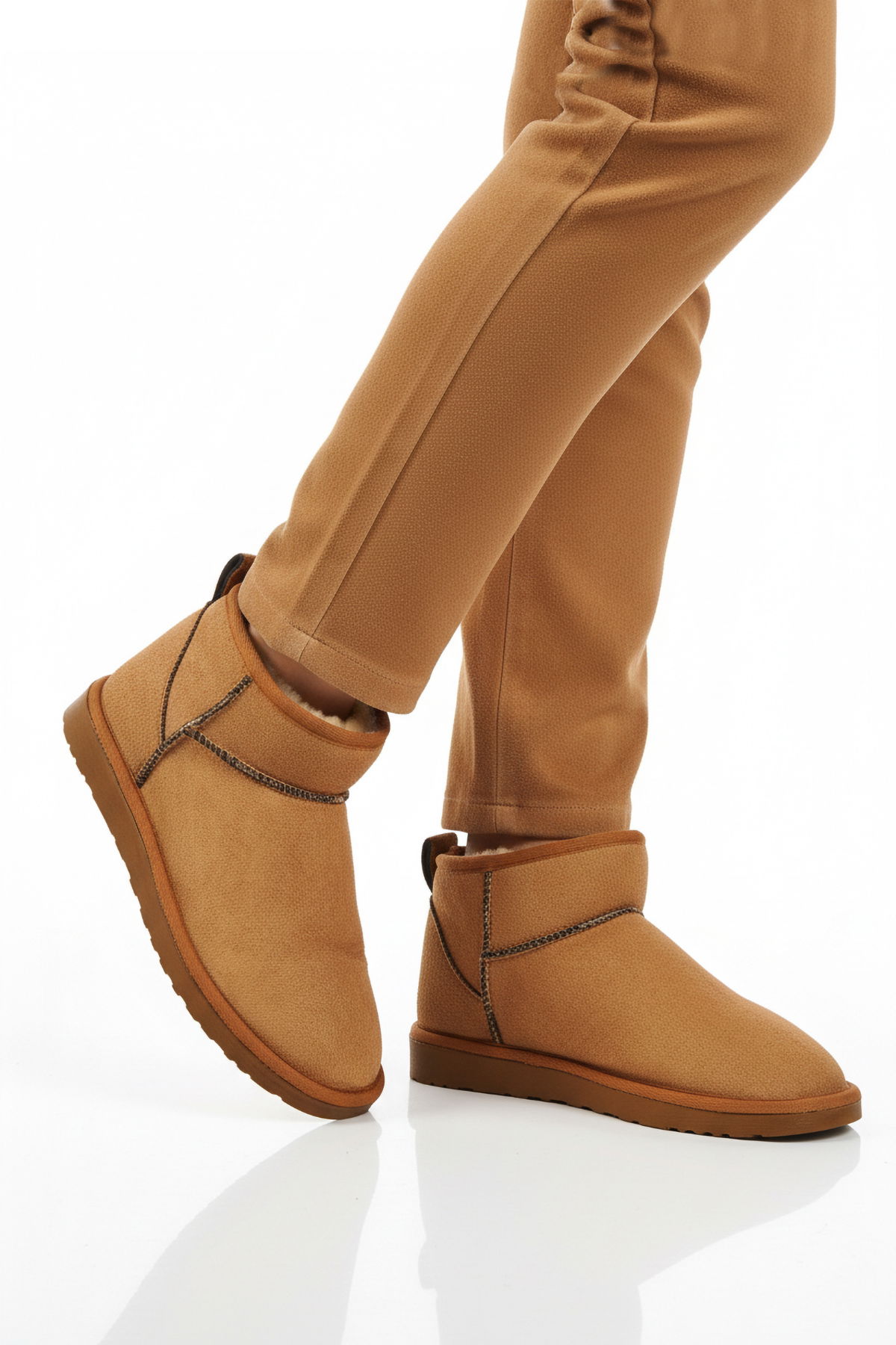 A Spor Bej A Spor Aspor İçi Kürklü Kadın Düz Bot