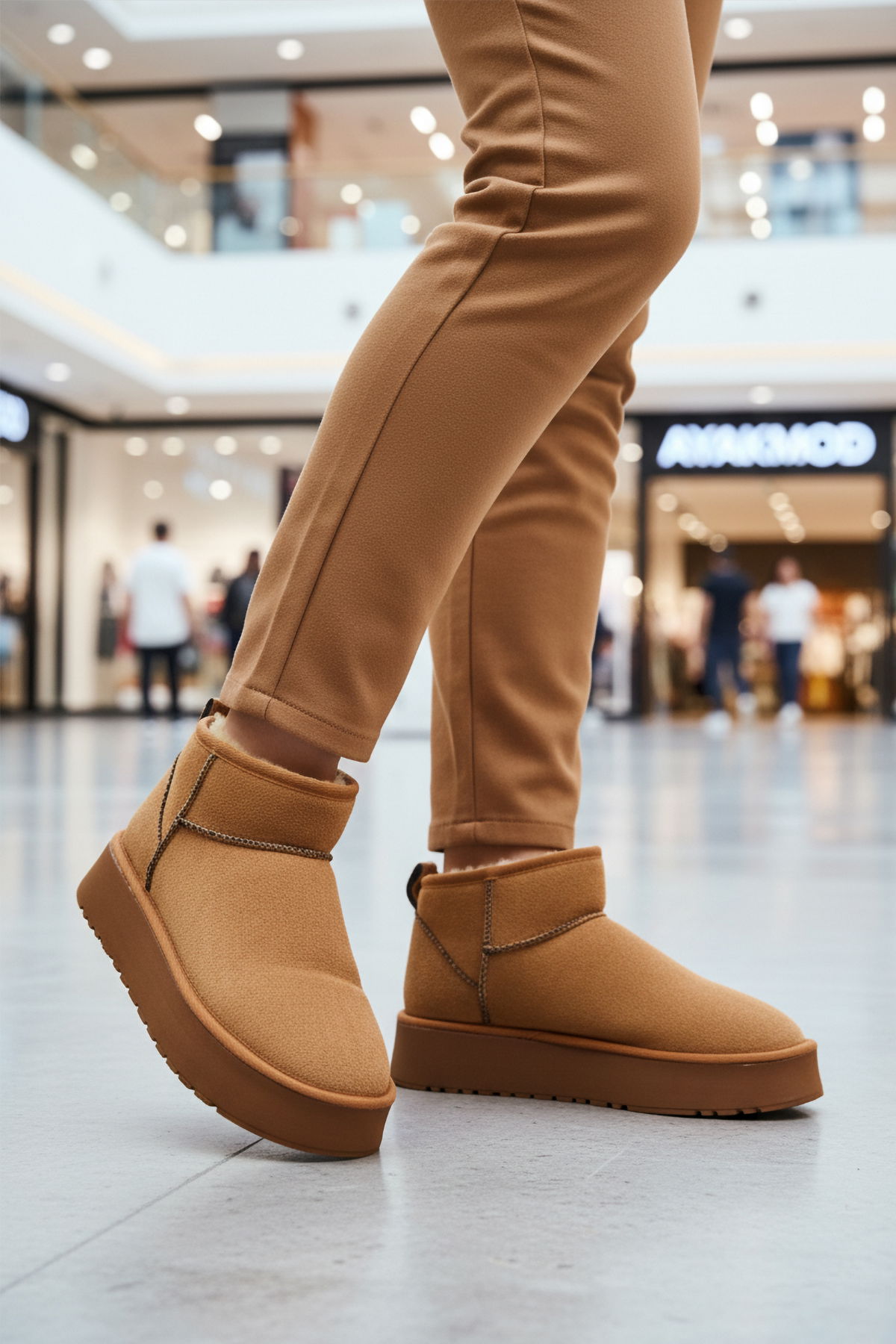 A Spor Vizon A Spor Aspor İçi Kürklü Kadın Düz Bot