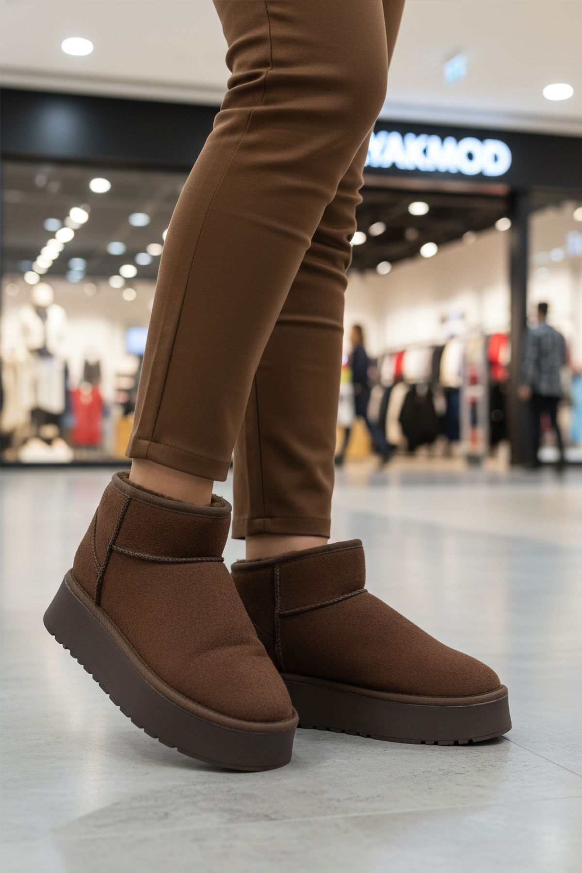 A Spor Vizon A Spor Aspor İçi Kürklü Kadın Düz Bot