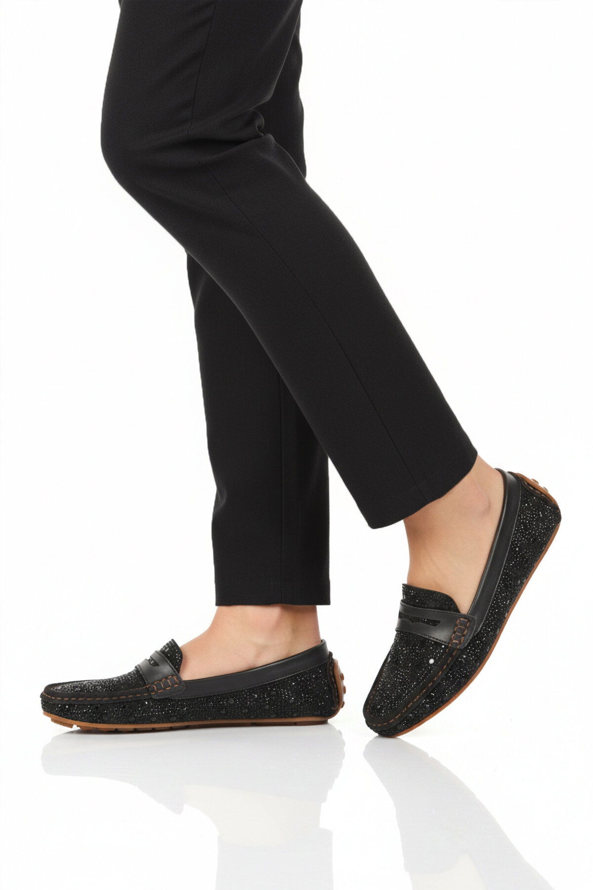 A Spor Siyah A Spor Aspor Taş İşlemeli Kadın Babet